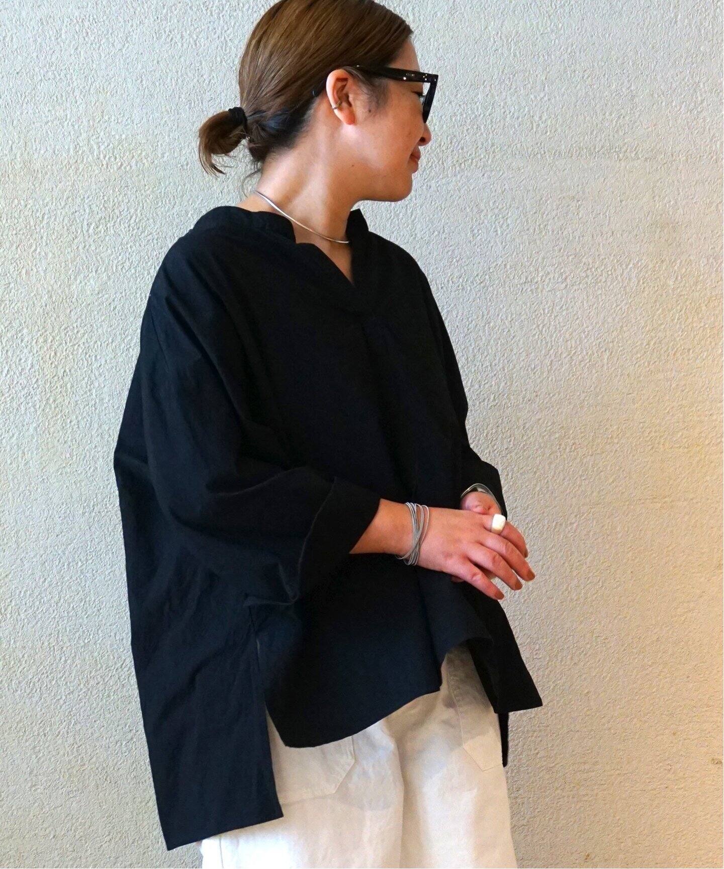 ダンプワッシャー キーネックブラウス（シャツ／ブラウス）｜journal 