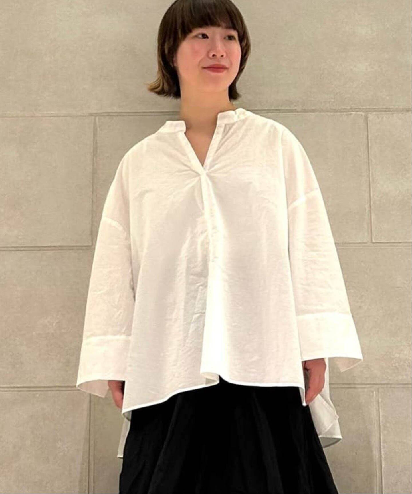 ダンプワッシャー キーネックブラウス（シャツ／ブラウス）｜journal 