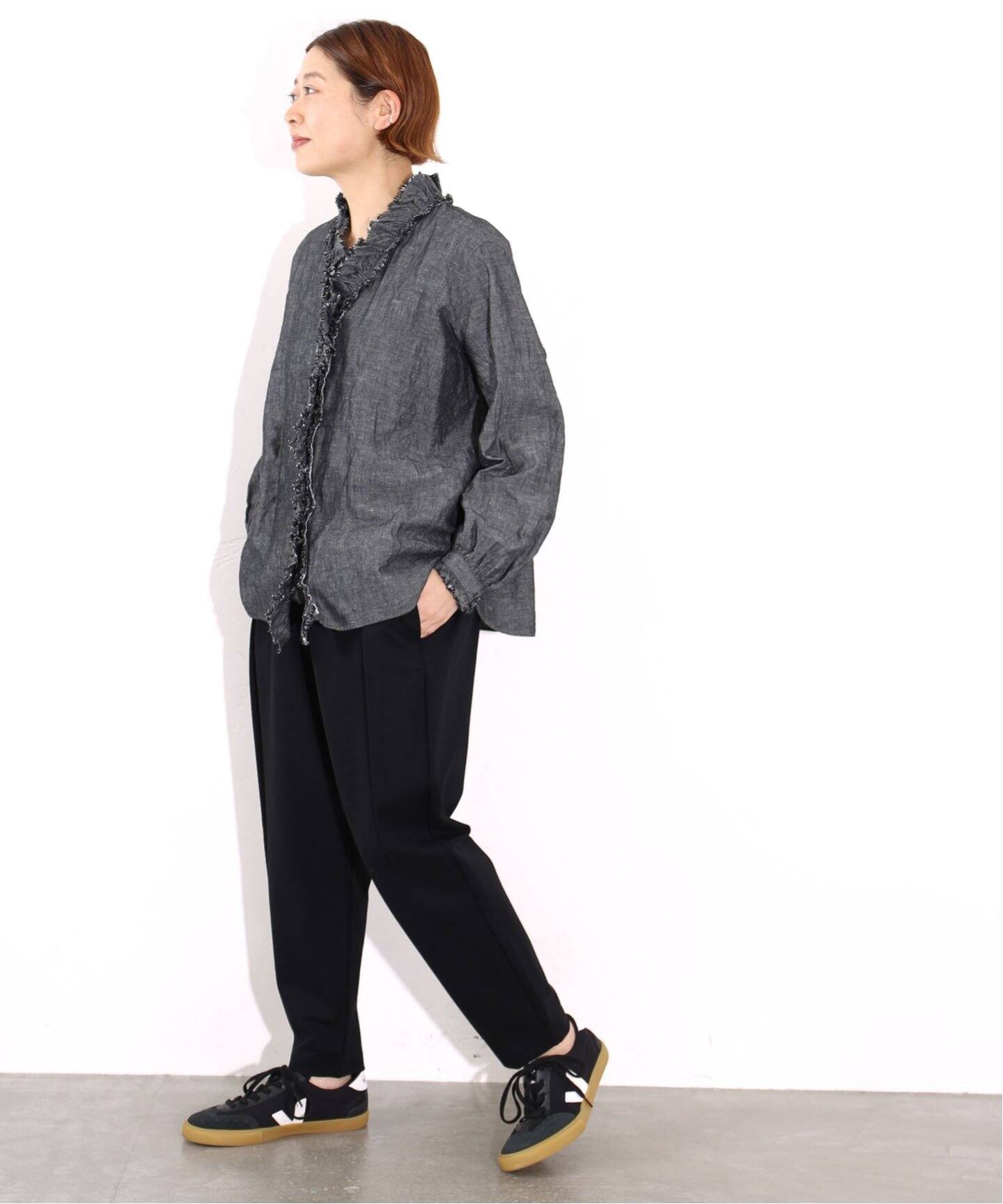 ★S★ JOURNAL STANDARD LUXE ローンフリルシャツ journal standard luxe ローンドット フリルブラウスΩ