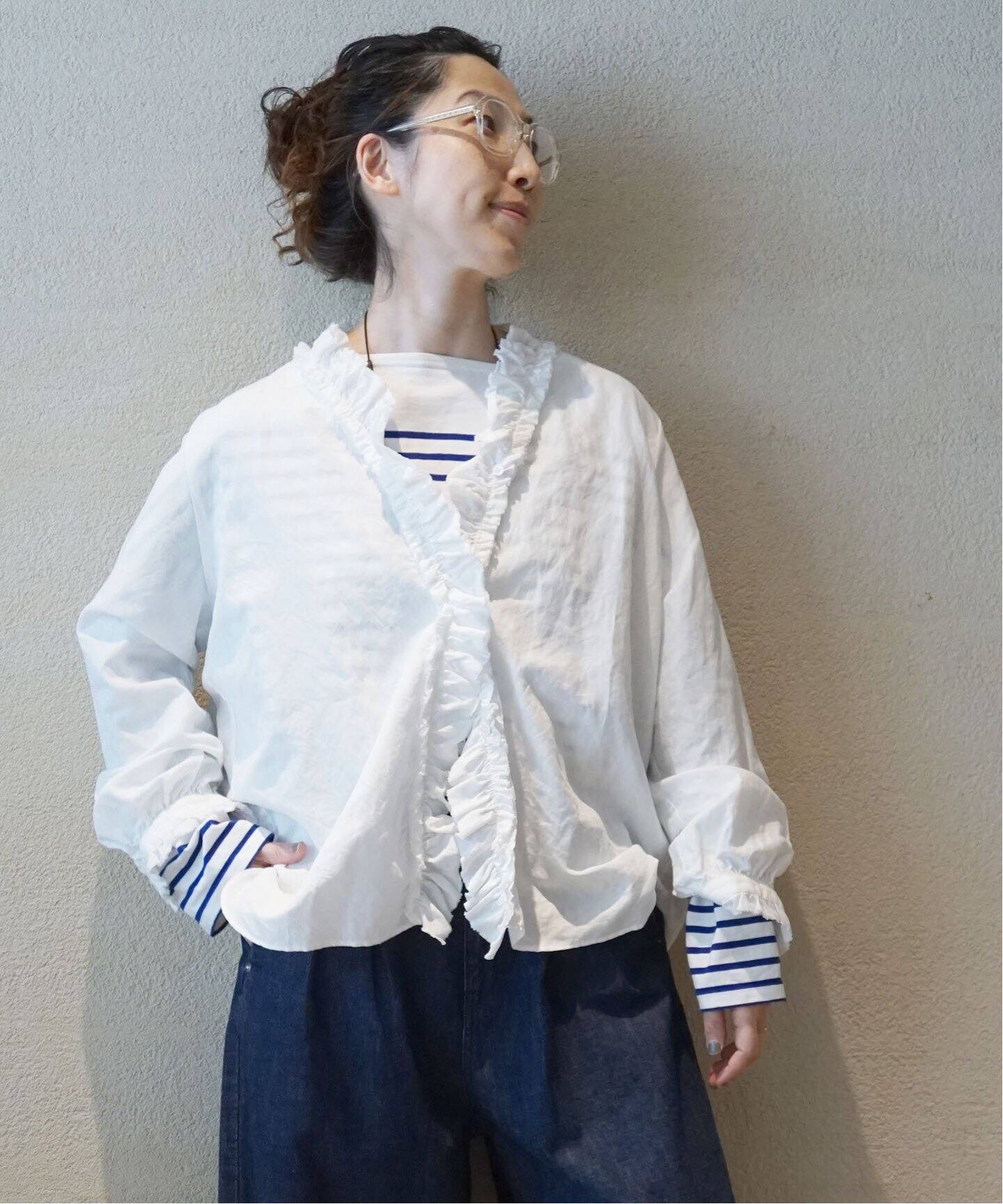 CLシャンブレー フリルブラウス（シャツ／ブラウス）｜journal 