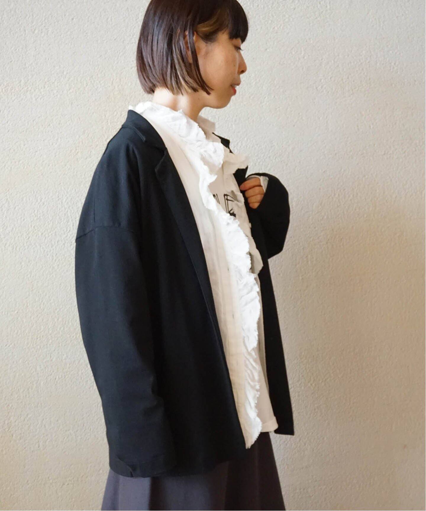 リネンワッシャー フリルブラウス（シャツ／ブラウス）｜journal 