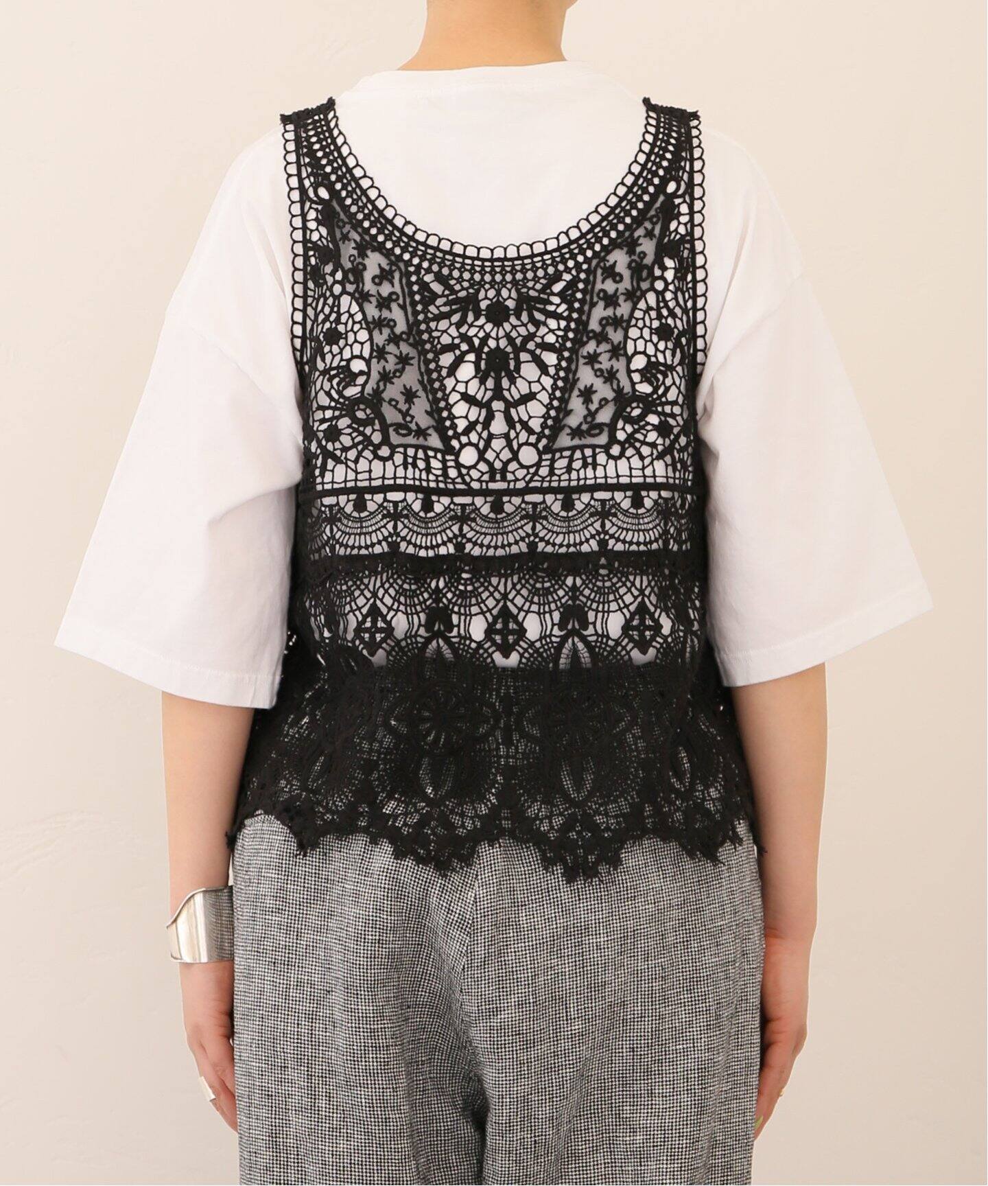 追加》レースMIX ノースリーブブラウス（シャツ／ブラウス）｜journal  