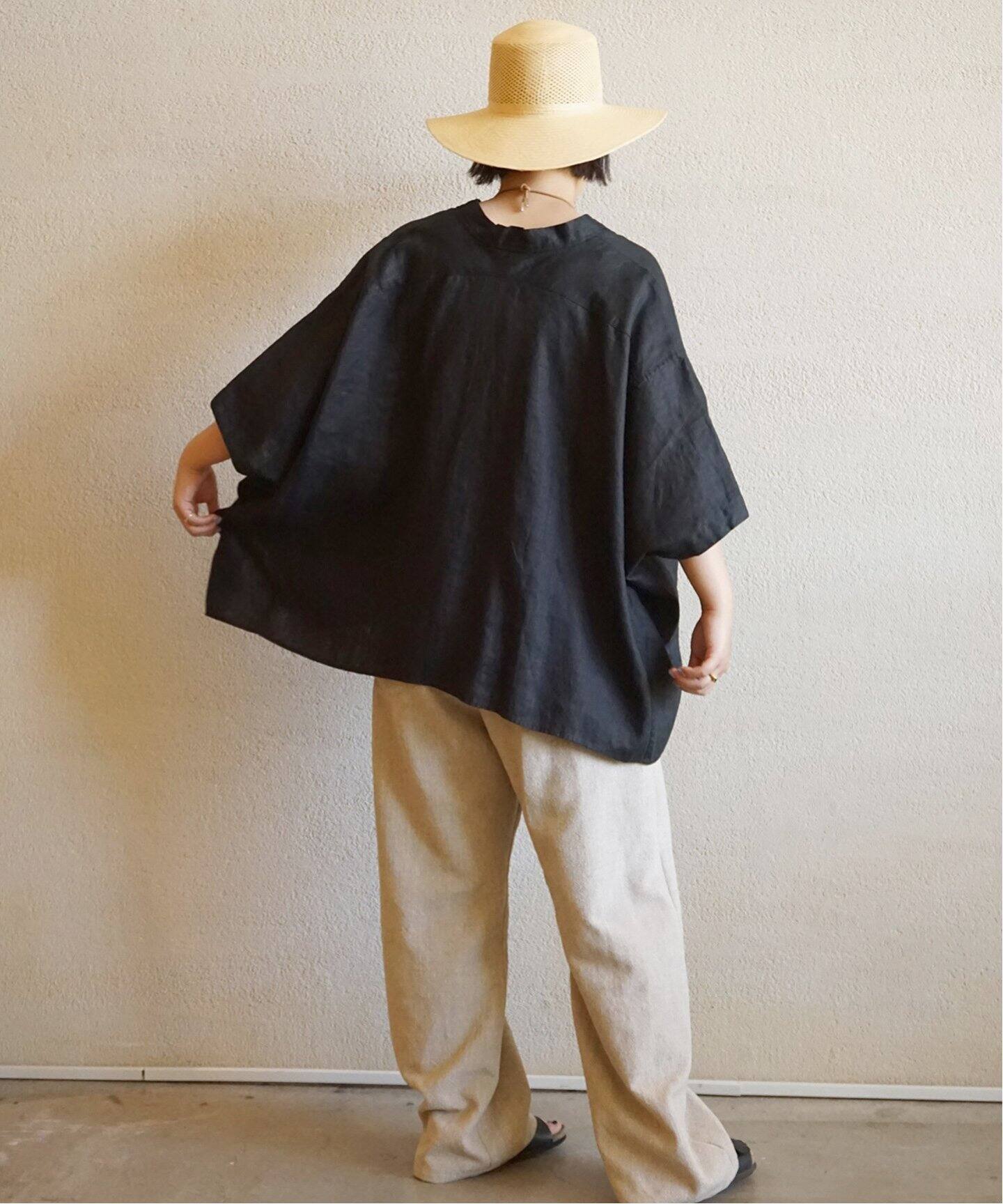 40リネンワッシャー Vスキッパーシャツ（シャツ／ブラウス）｜journal 