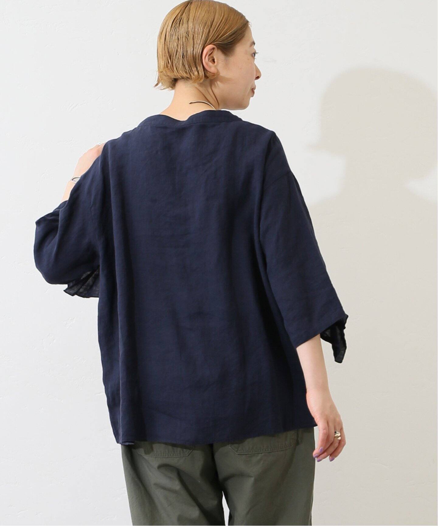 フレンチリネン フリルプルブラウス（シャツ／ブラウス）｜journal  