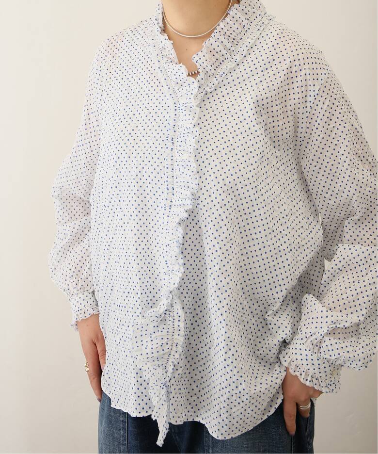 ローンドット フリルブラウス（シャツ／ブラウス）｜journal standard  