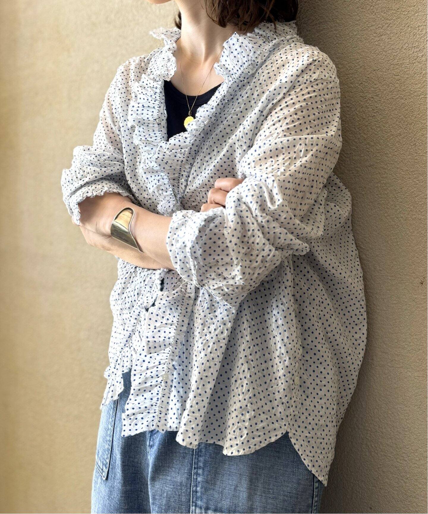 ローンドット フリルブラウス（シャツ／ブラウス）｜journal standard  