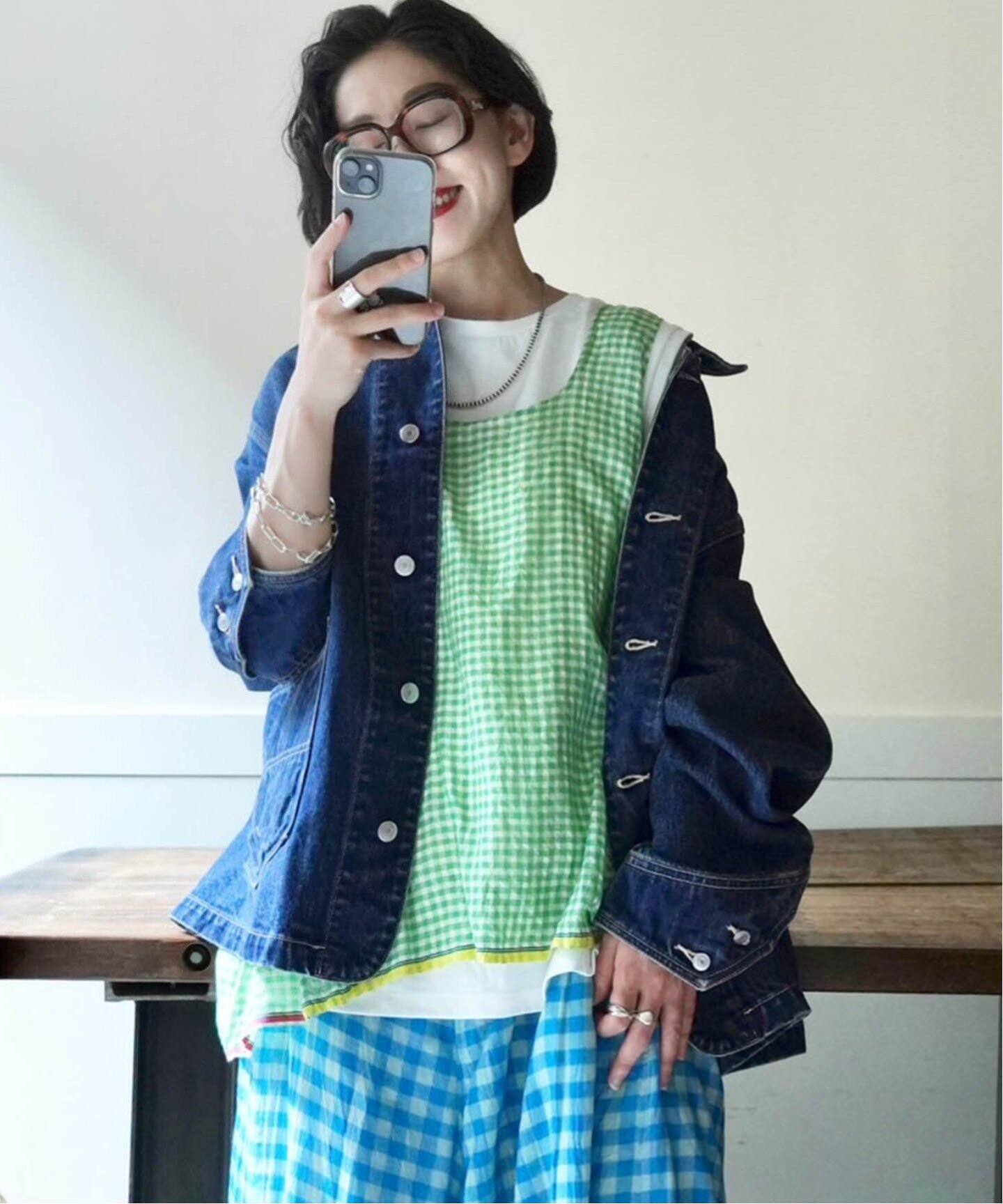 INJIRI/インジリ】 GINGHAM CHECK SLEEVELES PULL（シャツ 
