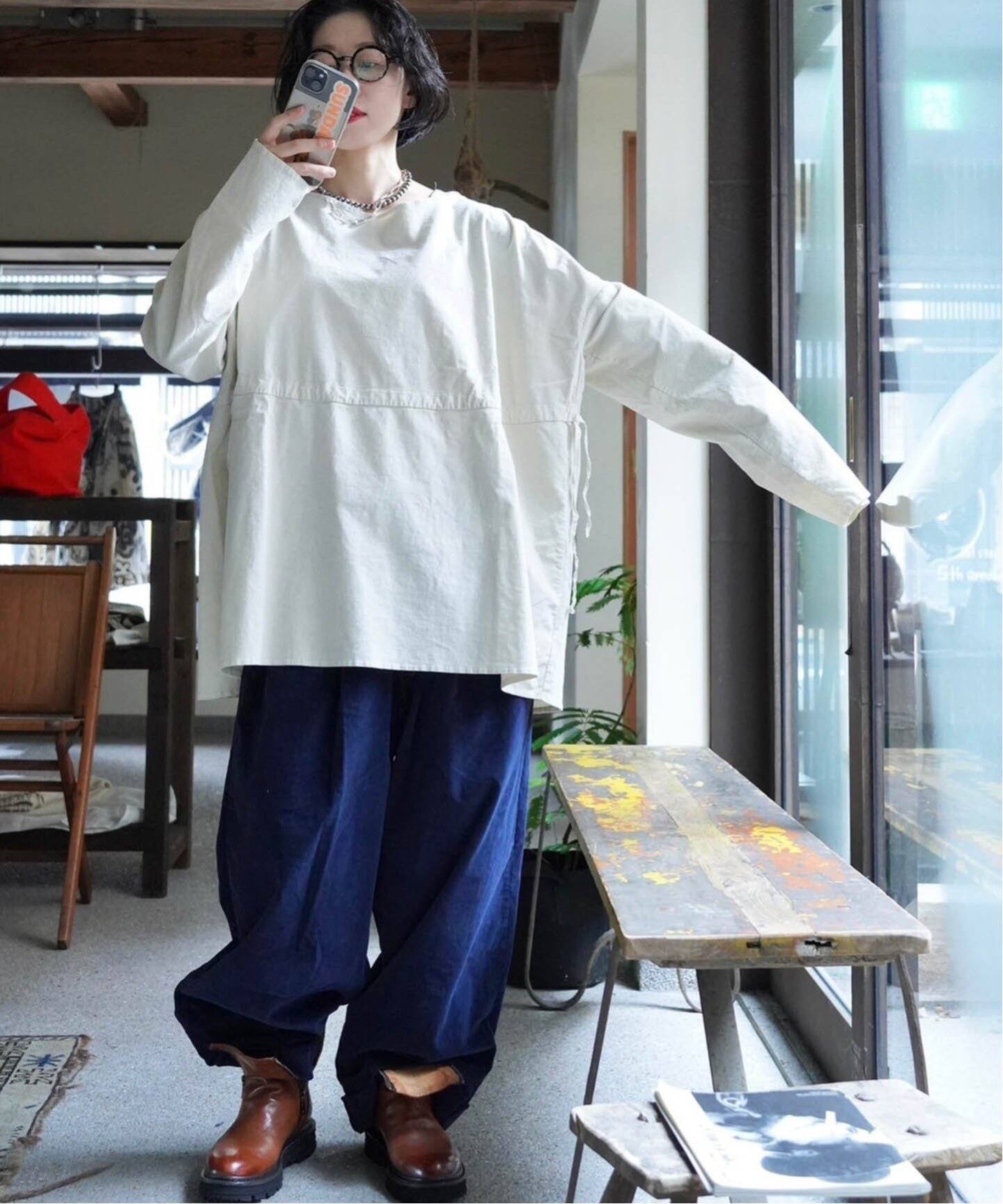 album di famiglia /アルバム ディ ファミリア】DRAWSTRING T-SHIRT V 