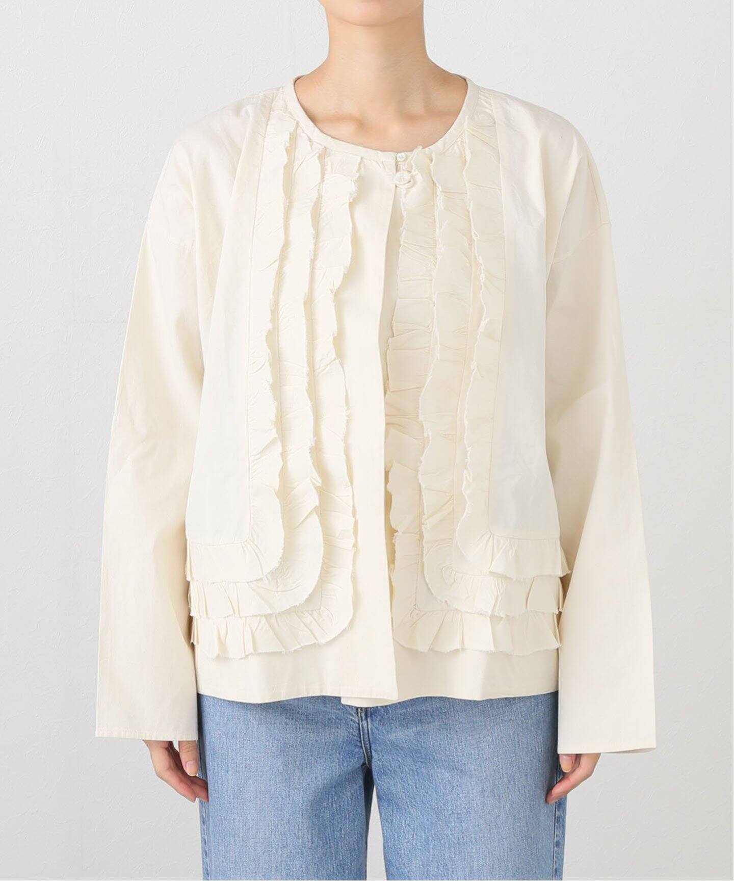 Khadi ＆ Co/カディ&コー】FRILL SHIRT VIA（シャツ／ブラウス  