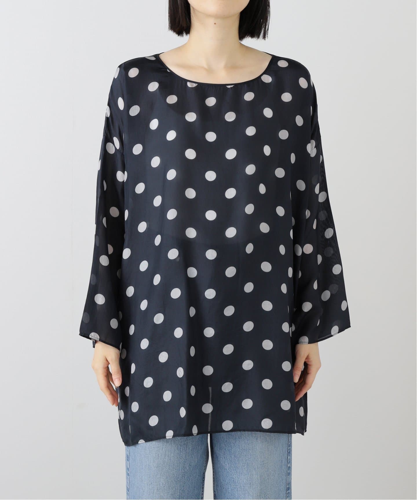maison de soil /メゾン ド ソイル 】 SILK DOT DROP SHOULDER TU