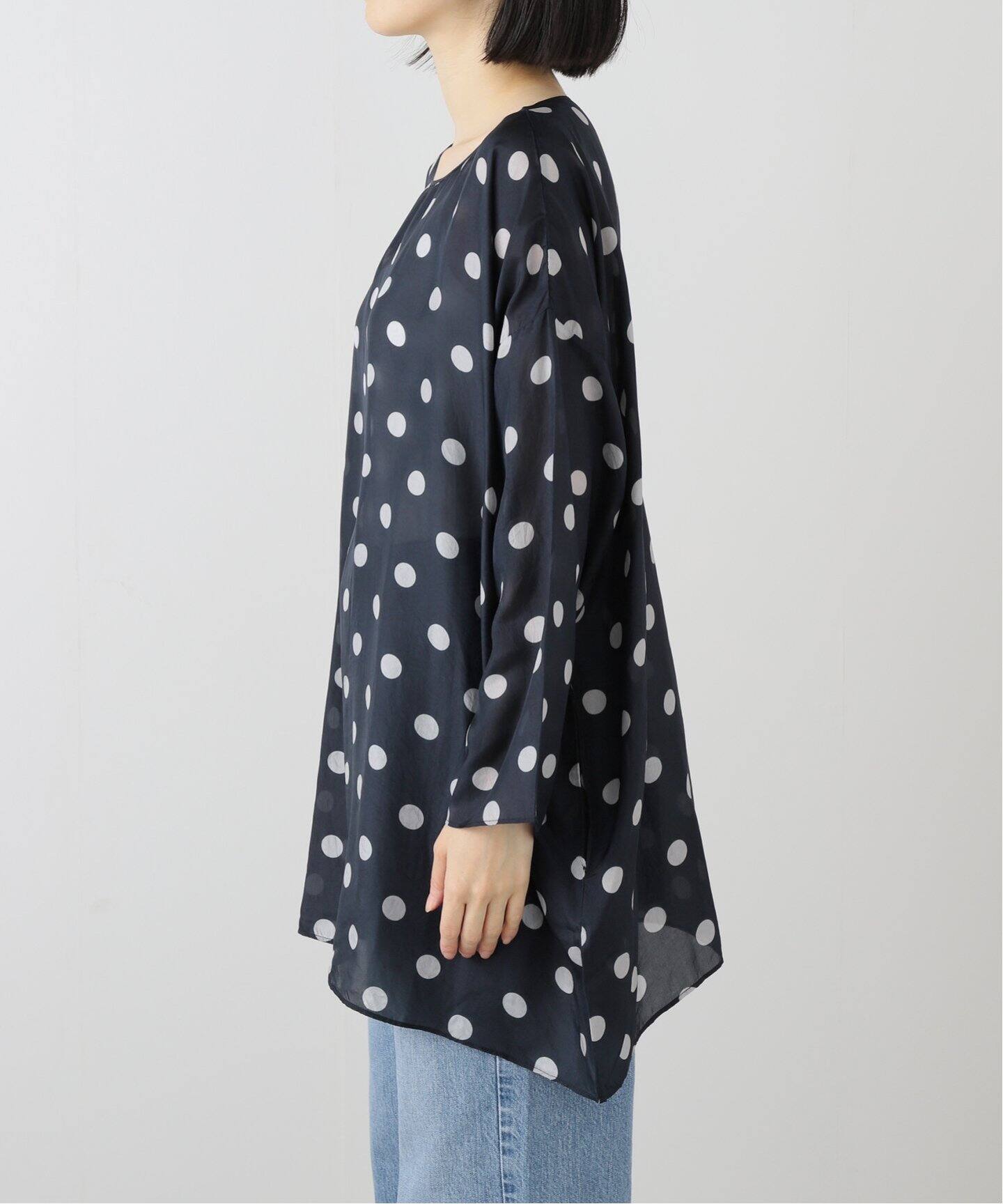 maison de soil /メゾン ド ソイル 】 SILK DOT DROP SHOULDER TU  