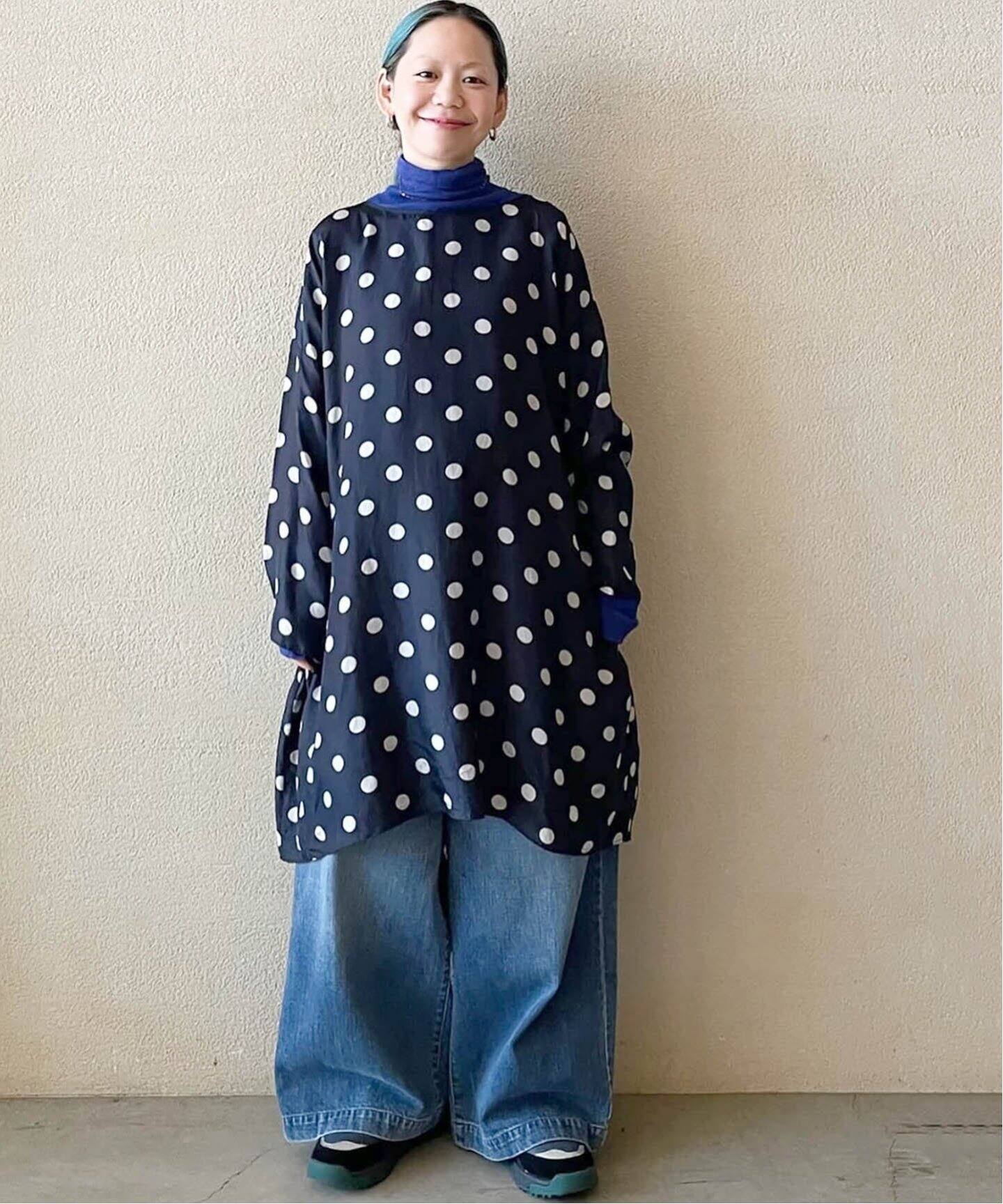 maison de soil /メゾン ド ソイル 】 SILK DOT DROP SHOULDER TU 