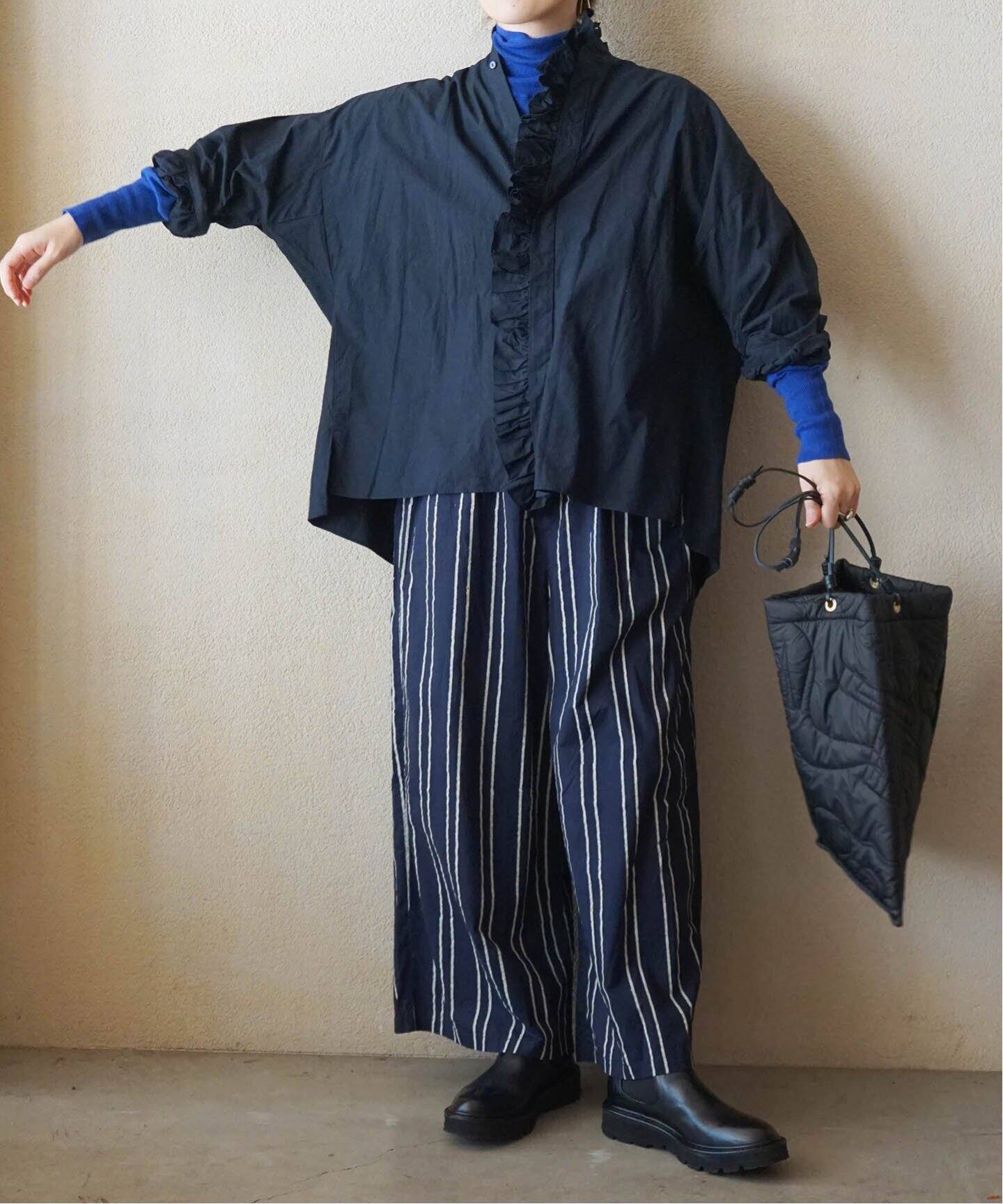 TOUJOURS / トゥジュー】 COTTON TWILL Ruffle Shirt（シャツ 