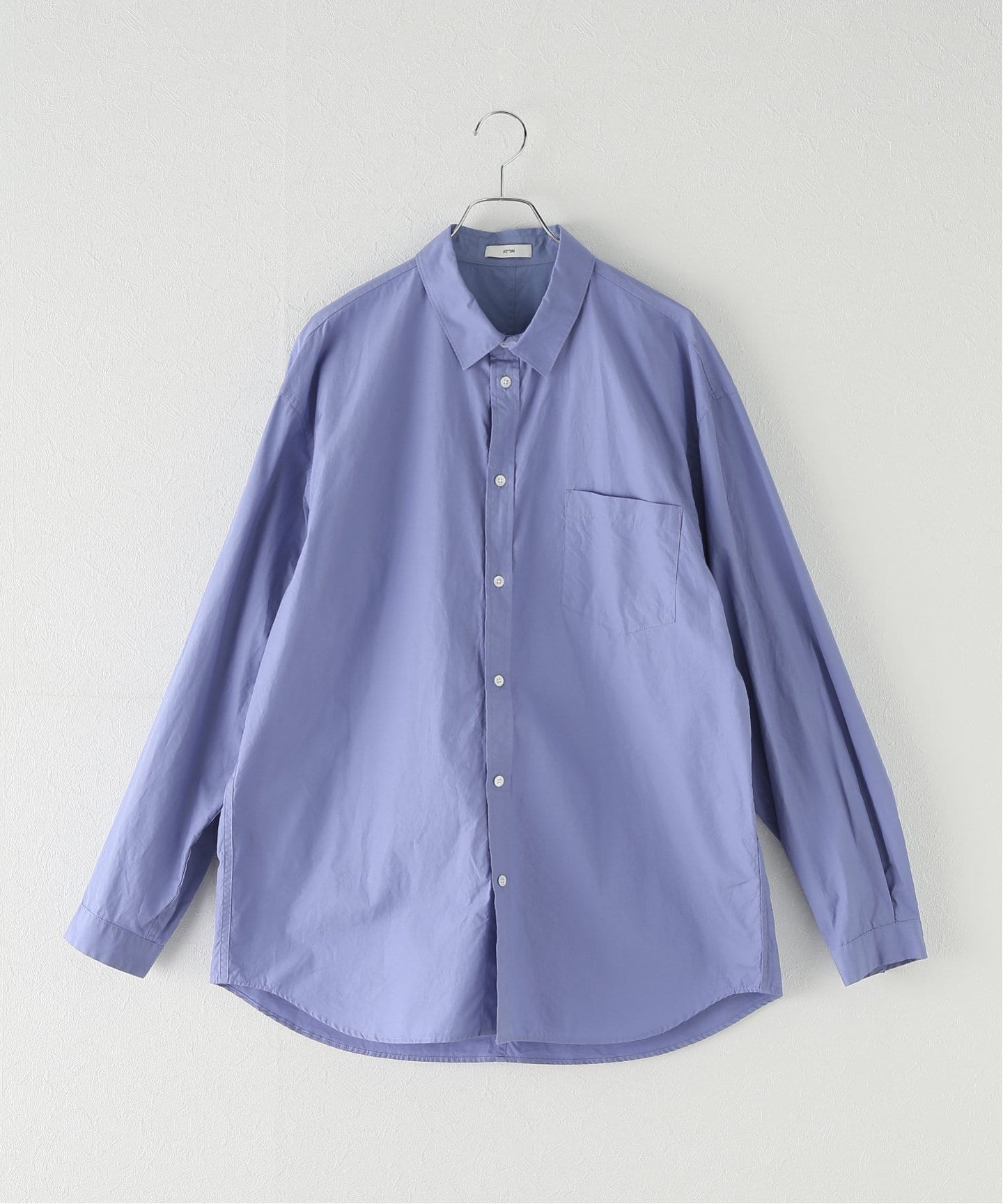 ATON 長袖シャツ ライトブルー ATON 「ATON」 長袖シャツ 4 サックスブルー メンズ : ZOZOTOWN