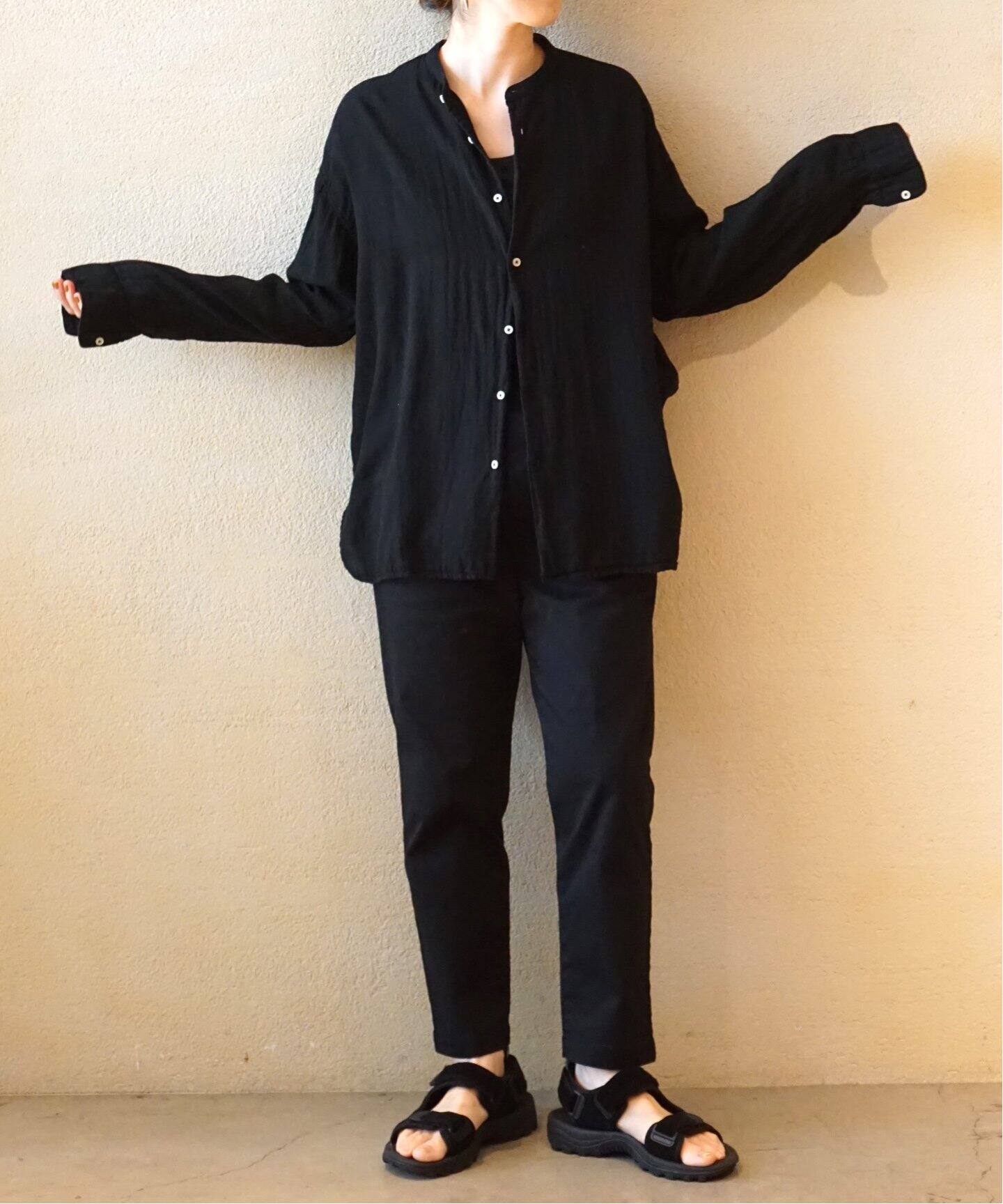 ARMEN 】GAUZE UTILITY BANDED COLLAR SHIRT（シャツ／ブラウス