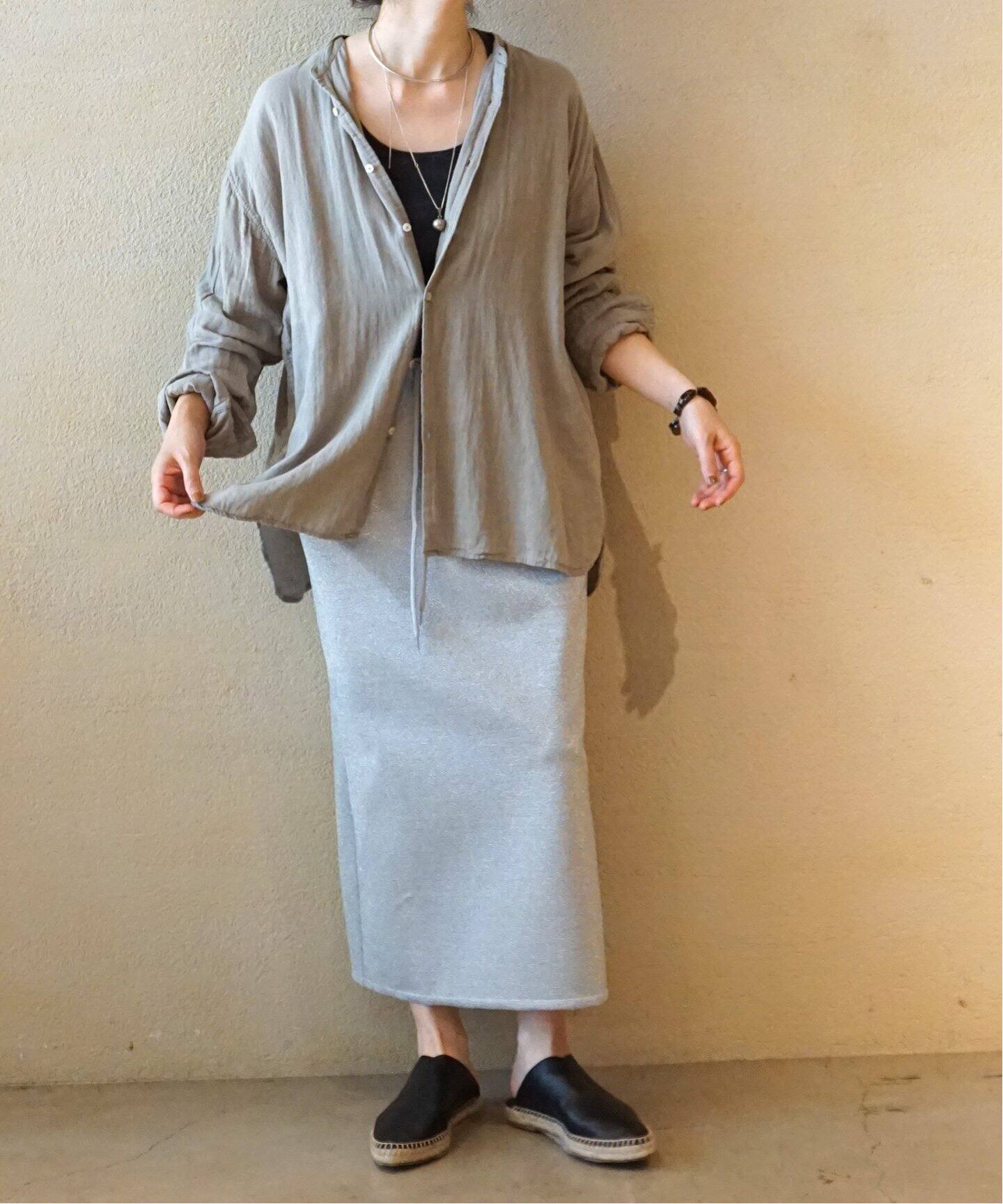 【2024SS/定価1.8万】アーメン ARMEN *GAUZE UTILITY BANDED COLLAR SHIRT*3薄手ブラウスレッドパープル(27-2506-160)【92G52】 ARMEN 【2024SS/定価1.8万】アーメン *GAUZE UTILITY BANDED
