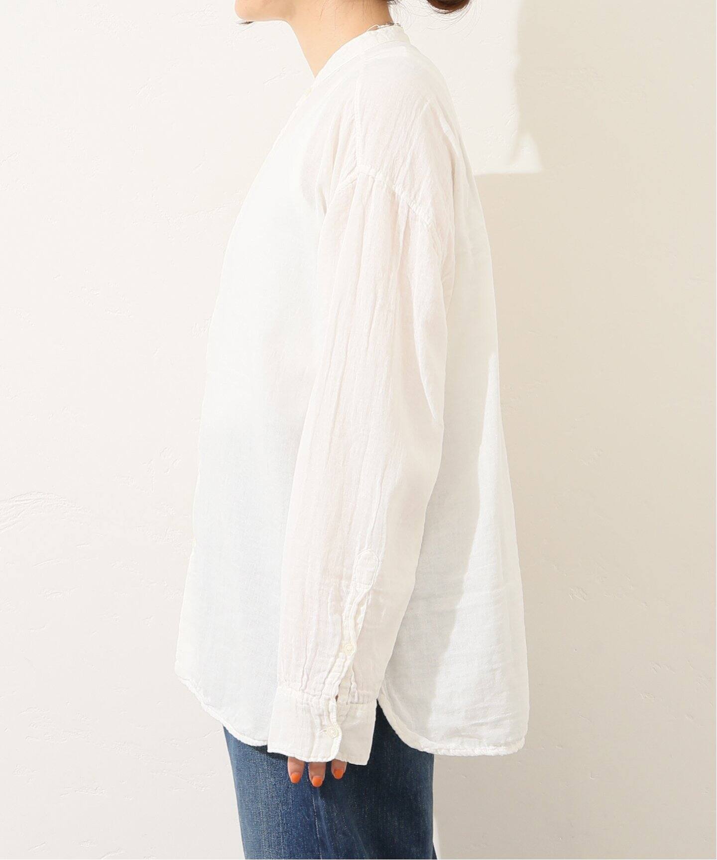 ジャーナルスタンダードラックス ⭐︎ ARMEN アーメン ガーゼロングシャツ ARMEN 】GAUZE UTILITY BANDED COLLAR SHIRT（シャツ／ブラウス