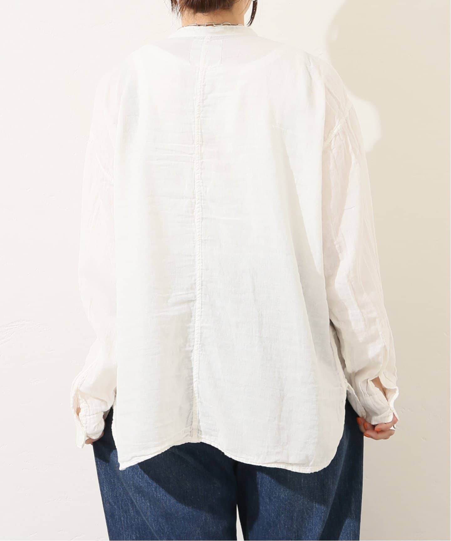 ARMENアーメン journal standard luxe購入2022SS GAUSE UTILITY LONG SHIRTガーゼ ロングシャツ[LSHA70155] ARMEN/アーメン】GAUSE LONG SHIRTのコーディネートスナップ（M