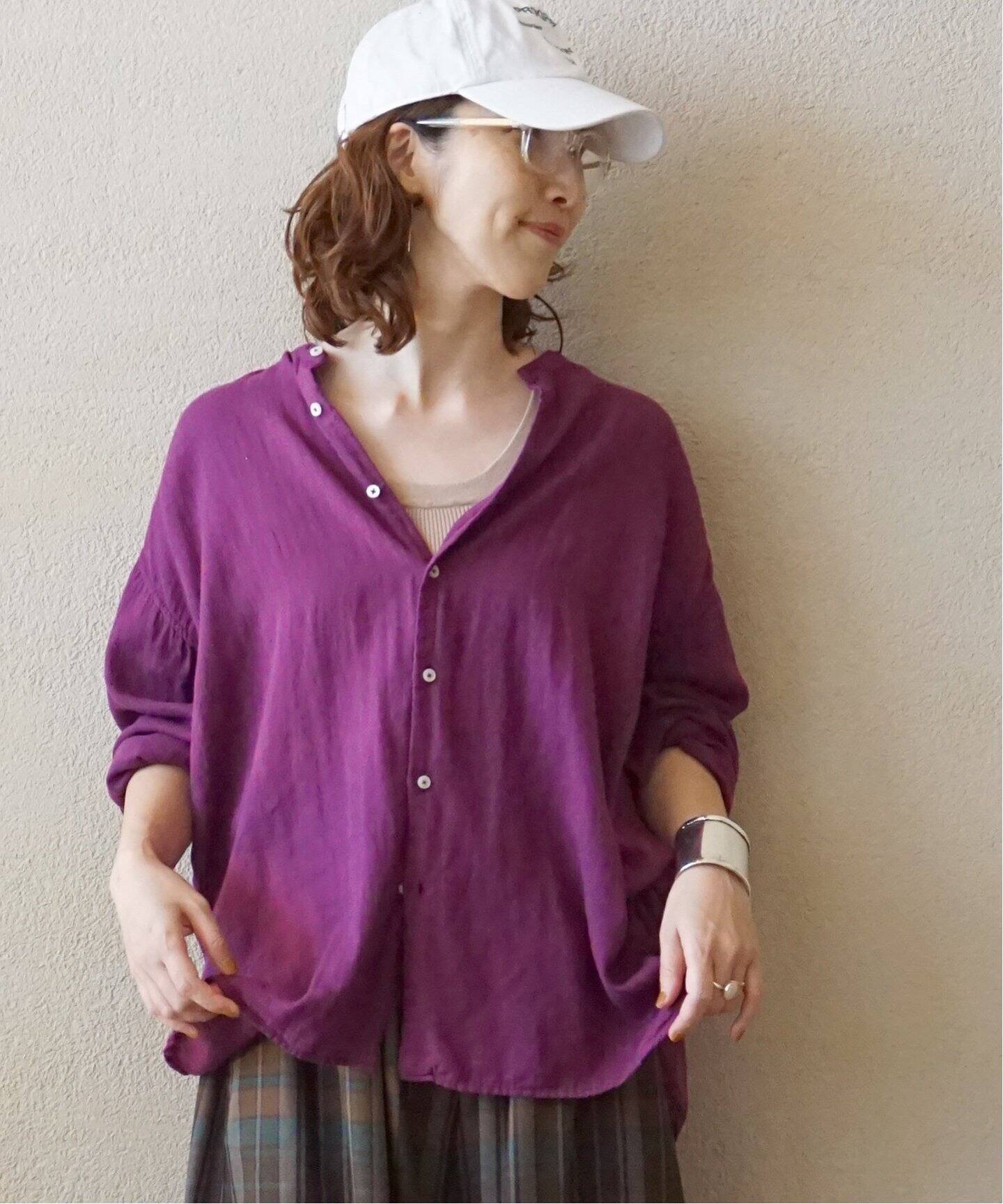ジャーナルスタンダードラックス ⭐︎ ARMEN アーメン ガーゼロングシャツ ARMEN 】GAUZE UTILITY BANDED COLLAR SHIRT（シャツ／ブラウス