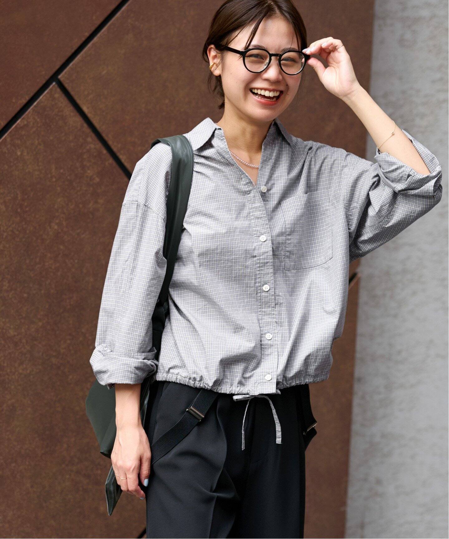 journal standardオーガニックコットンドロストチェックシャツ オーガニックコットンチェックドロストシャツ（シャツ／ブラウス