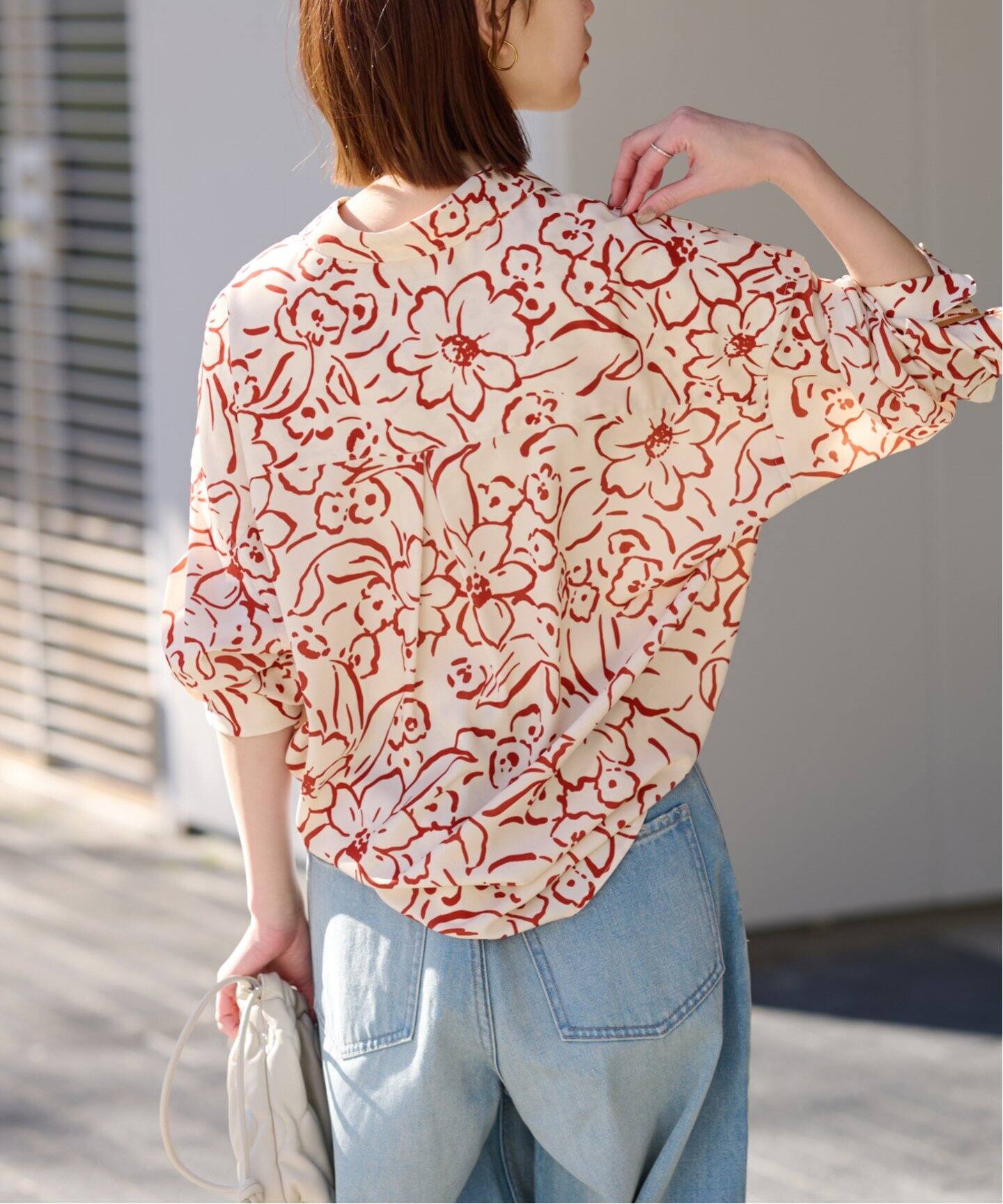 ラインフラワーオーバーサイズシャツ（シャツ／ブラウス）｜JOURNAL  