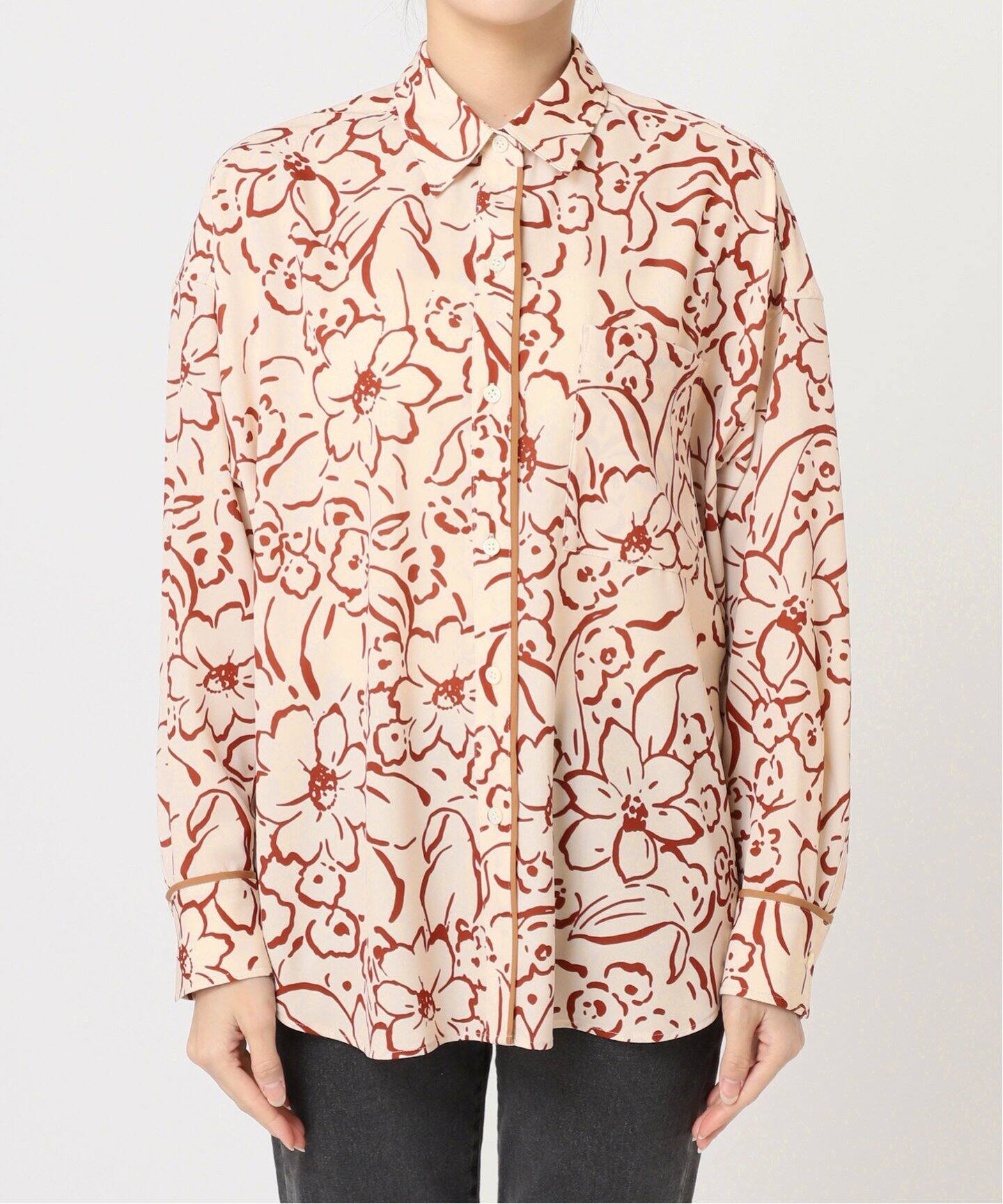 ラインフラワーオーバーサイズシャツ（シャツ／ブラウス）｜JOURNAL  