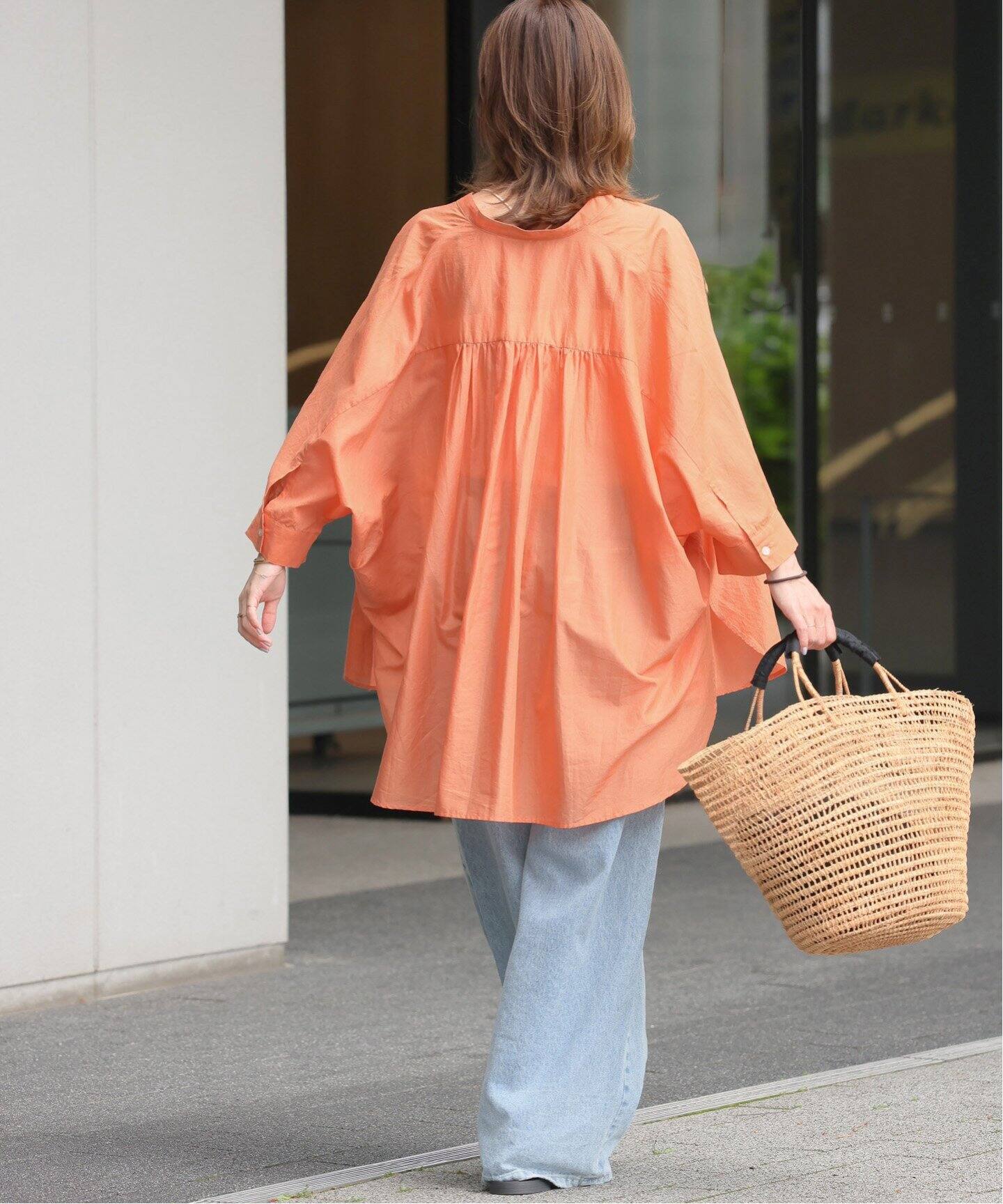 追加》コットンボイルドルマンスリーブシャツ（シャツ／ブラウス