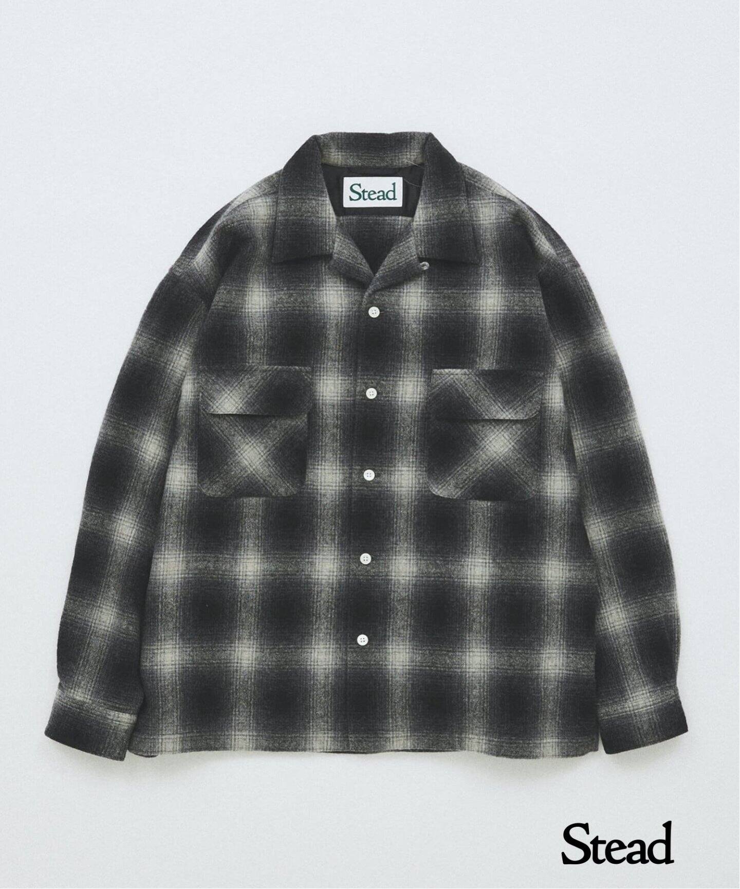 J.S.Homestead / Stead ウール オンブレ オープンカラーシャツ（シャツ  