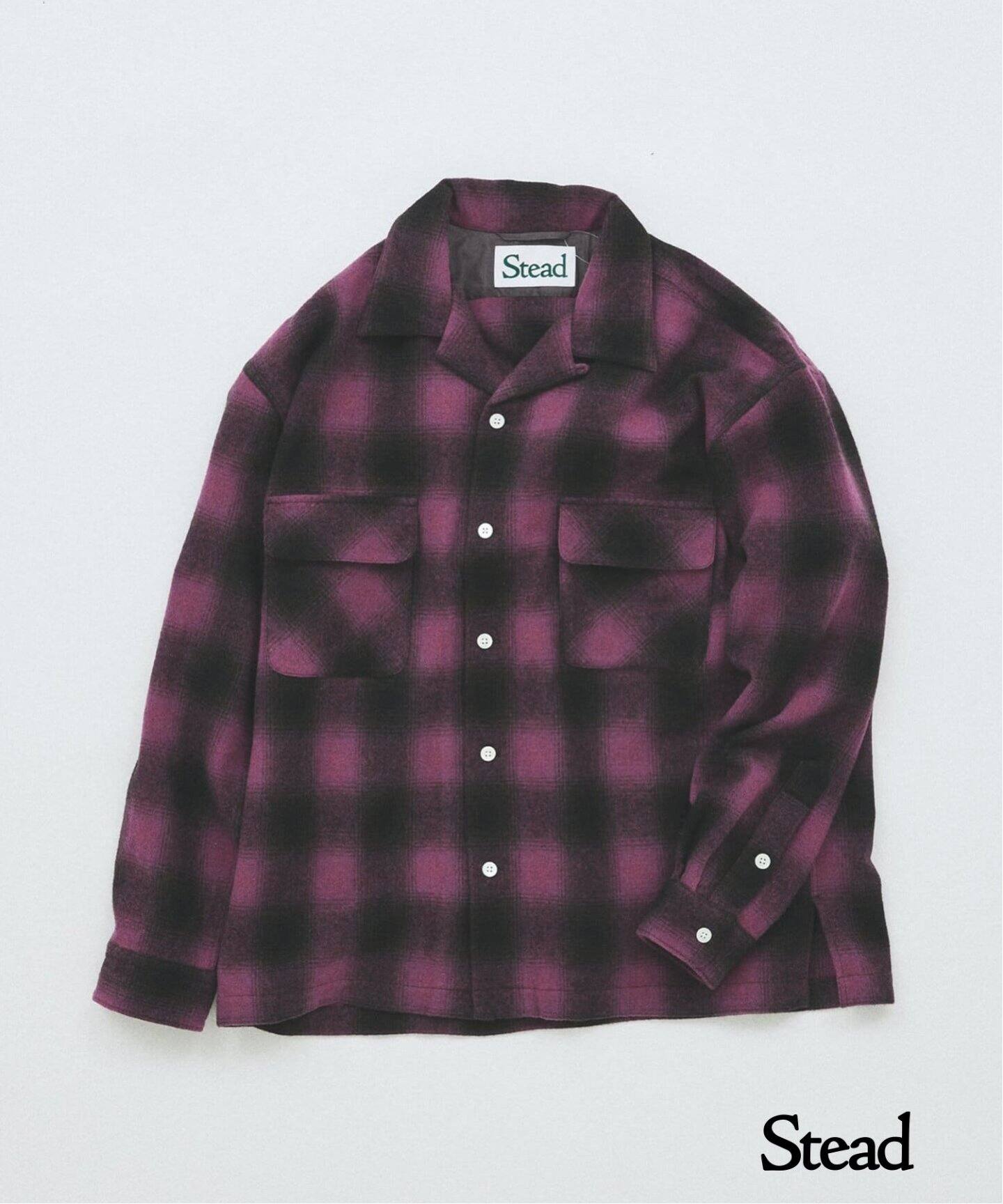 J.S.Homestead / Stead ウール オンブレ オープンカラーシャツ（シャツ  