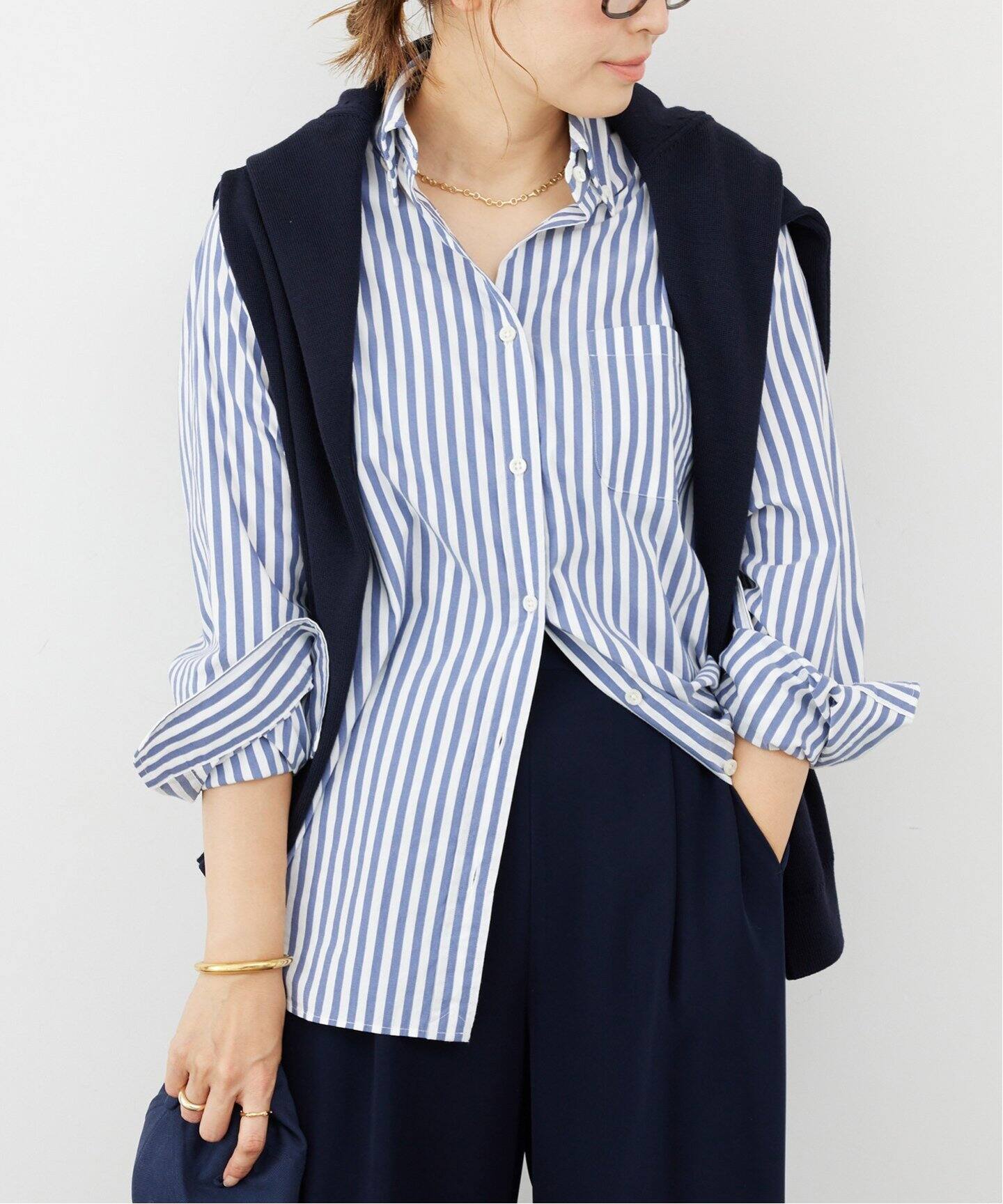 STRIPE ボタンダウン シャツ（シャツ／ブラウス）｜Deuxieme Classe 