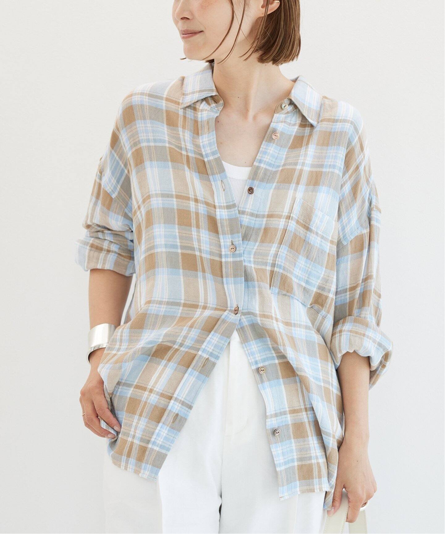 Vi/Li check wash シャツ（シャツ／ブラウス）｜Deuxieme Classe 