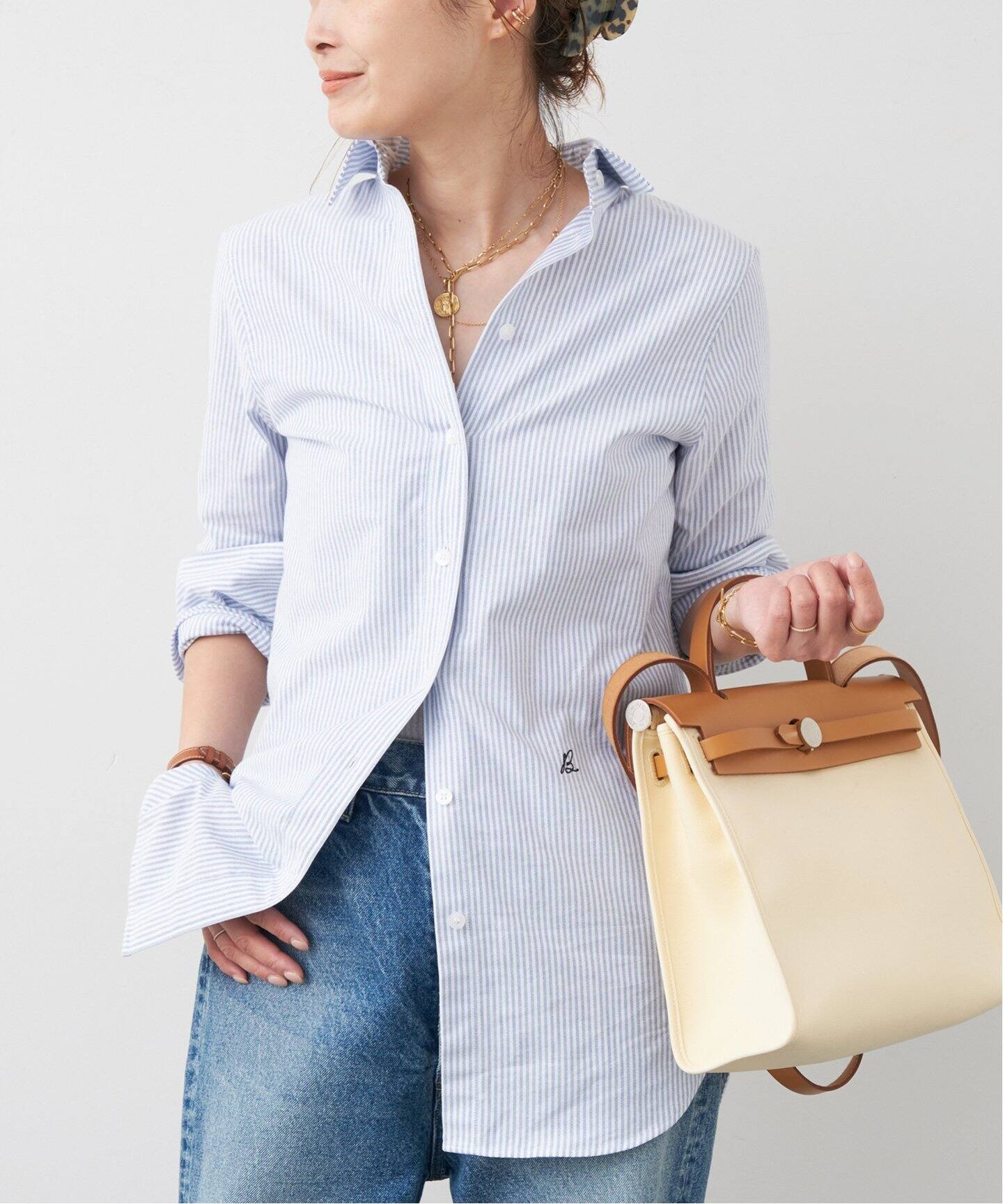 MADISONBLUE/マディソンブルー】 MADAME LONG SHIRT OX STRIPE（シャツ  