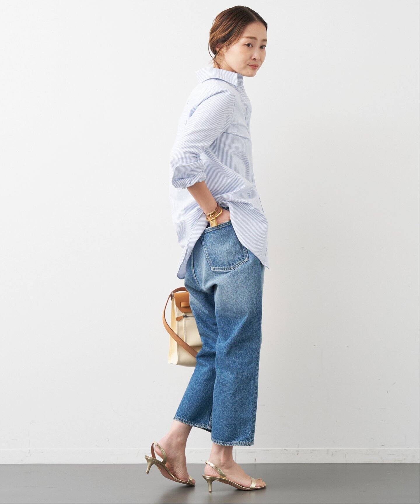 MADISONBLUE/マディソンブルー】 MADAME LONG SHIRT OX STRIPE（シャツ 