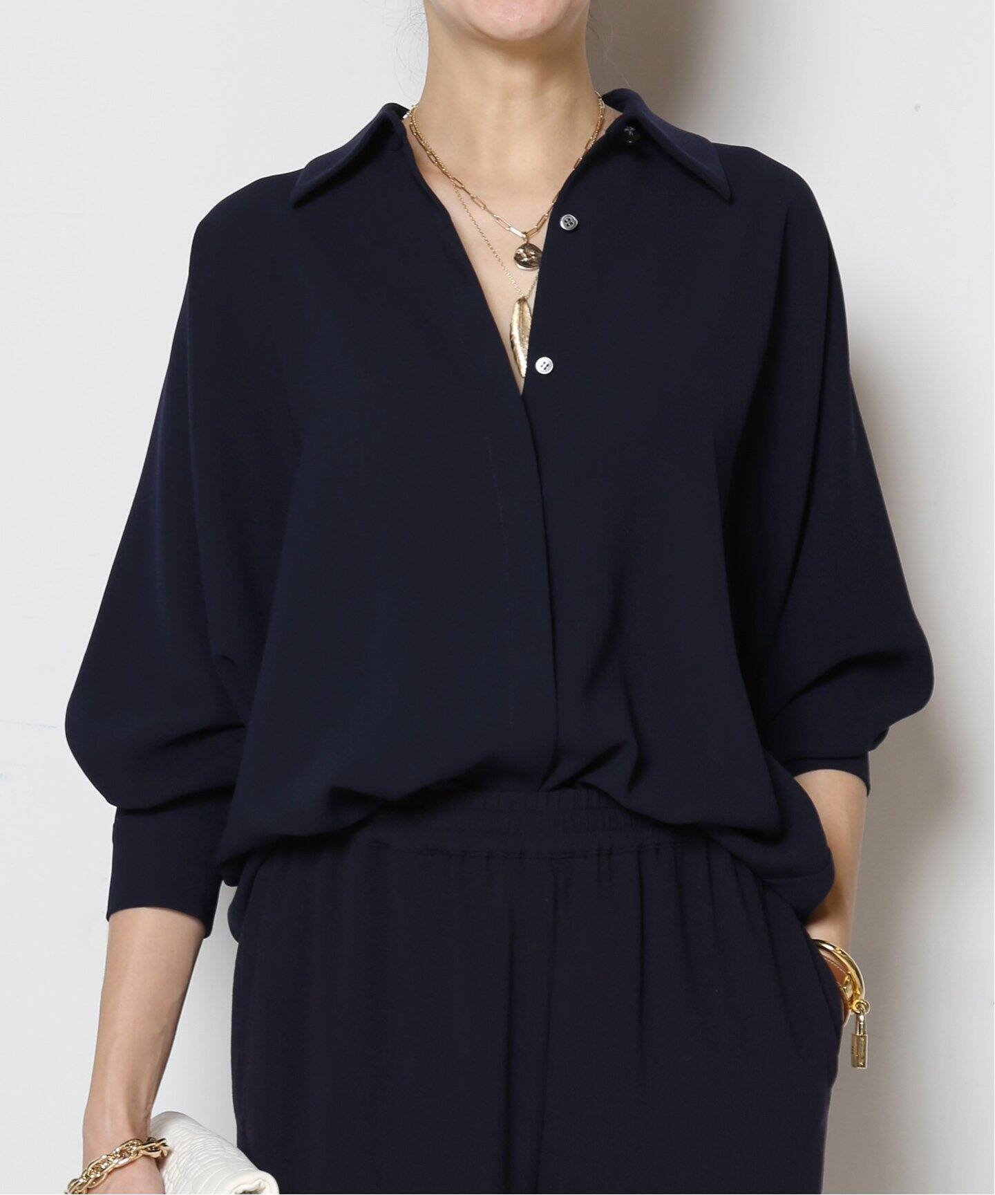 Dolman sleeve シャツ（NAVY）（シャツ／ブラウス）｜MUSE de Deuxieme 