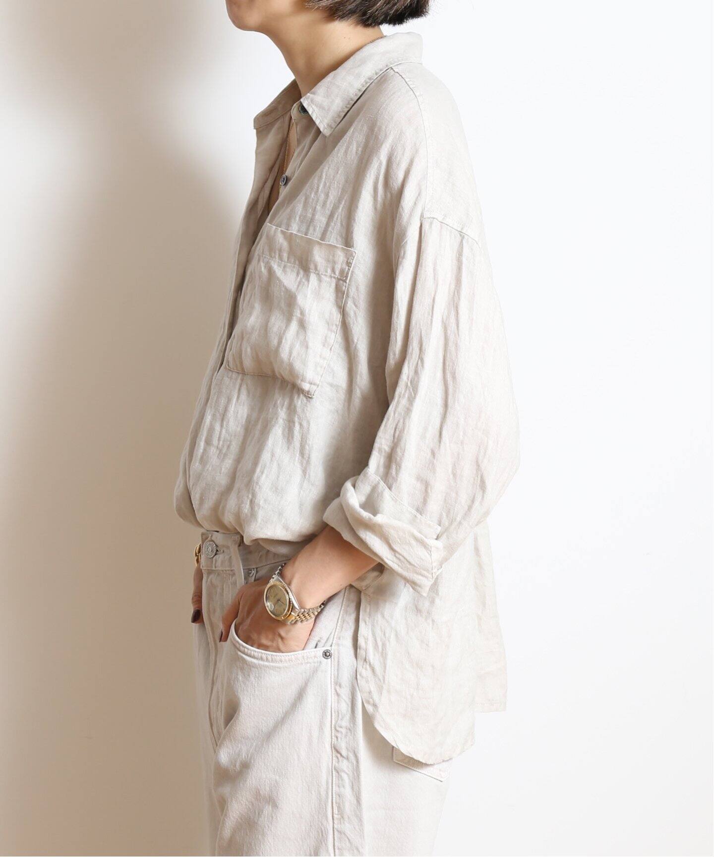 JAMES PERSE/ジェームス パース】 LINEN OVERSIZED シャツ（シャツ 