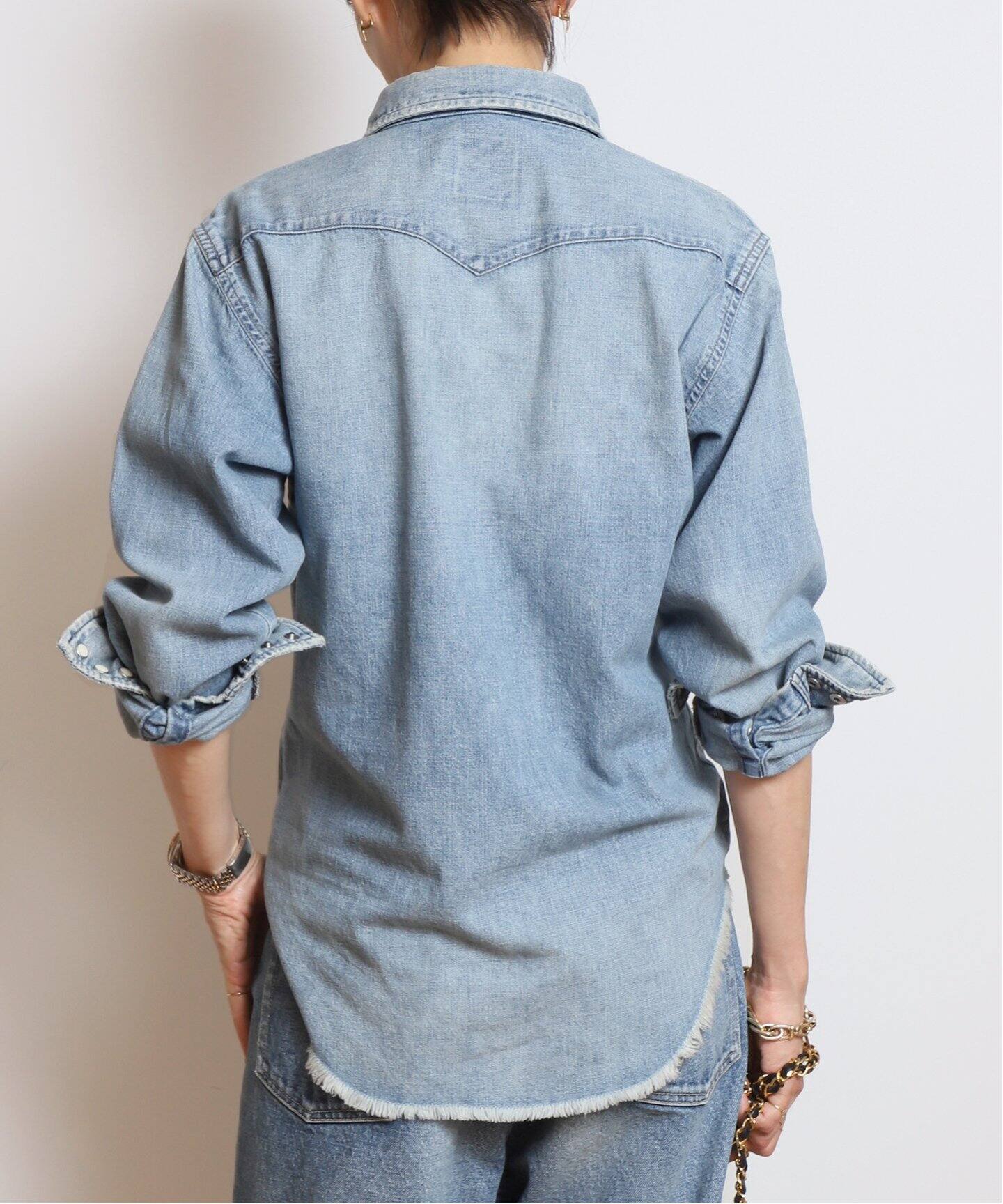 MADISONBLUE/マディソンブルー】 SHREDDED HEM WESTERN シャツ（シャツ 