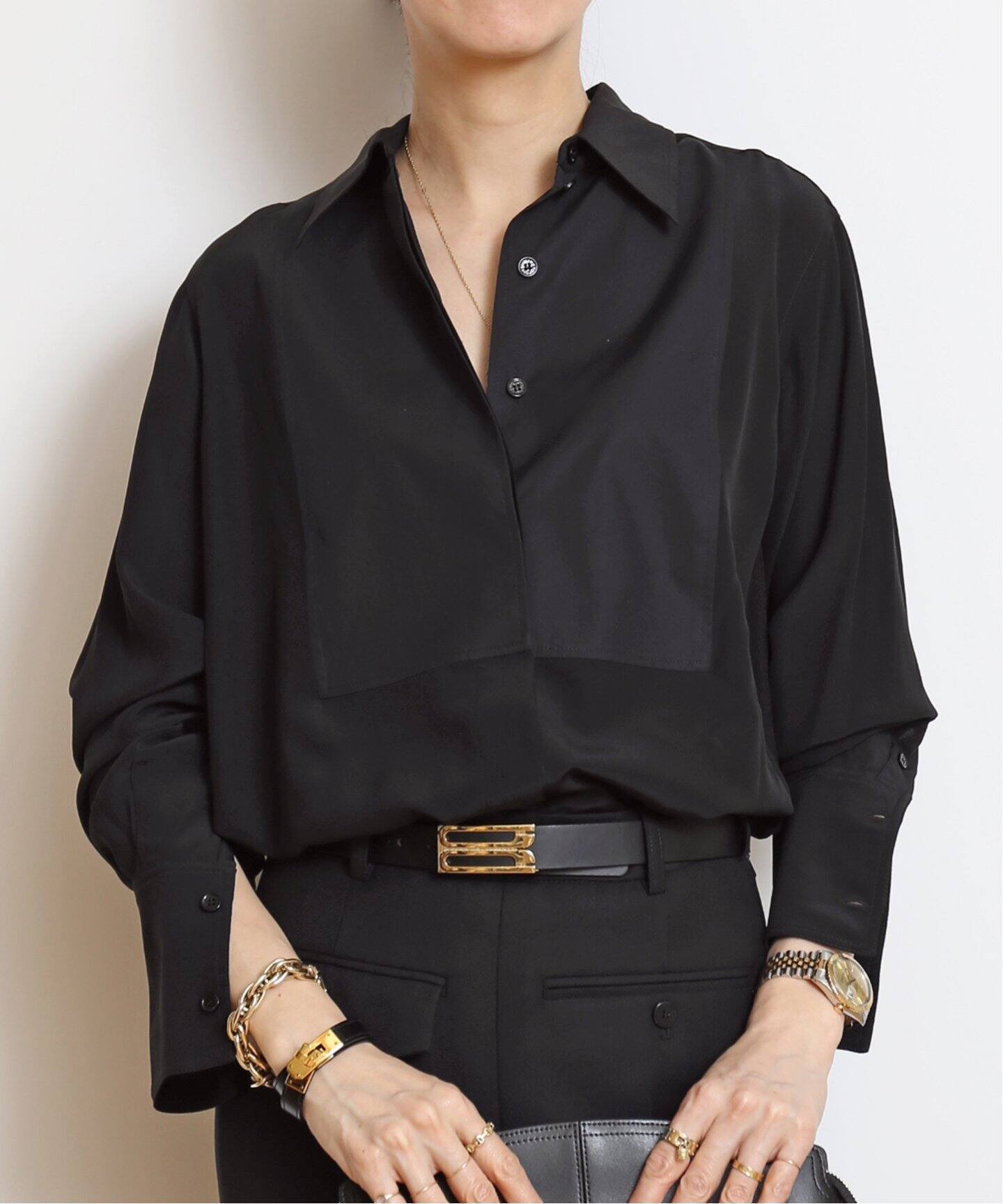 VICTORIA BECKHAM/ヴィクトリアベッカム】CONTRAST BIB シャツ（シャツ 