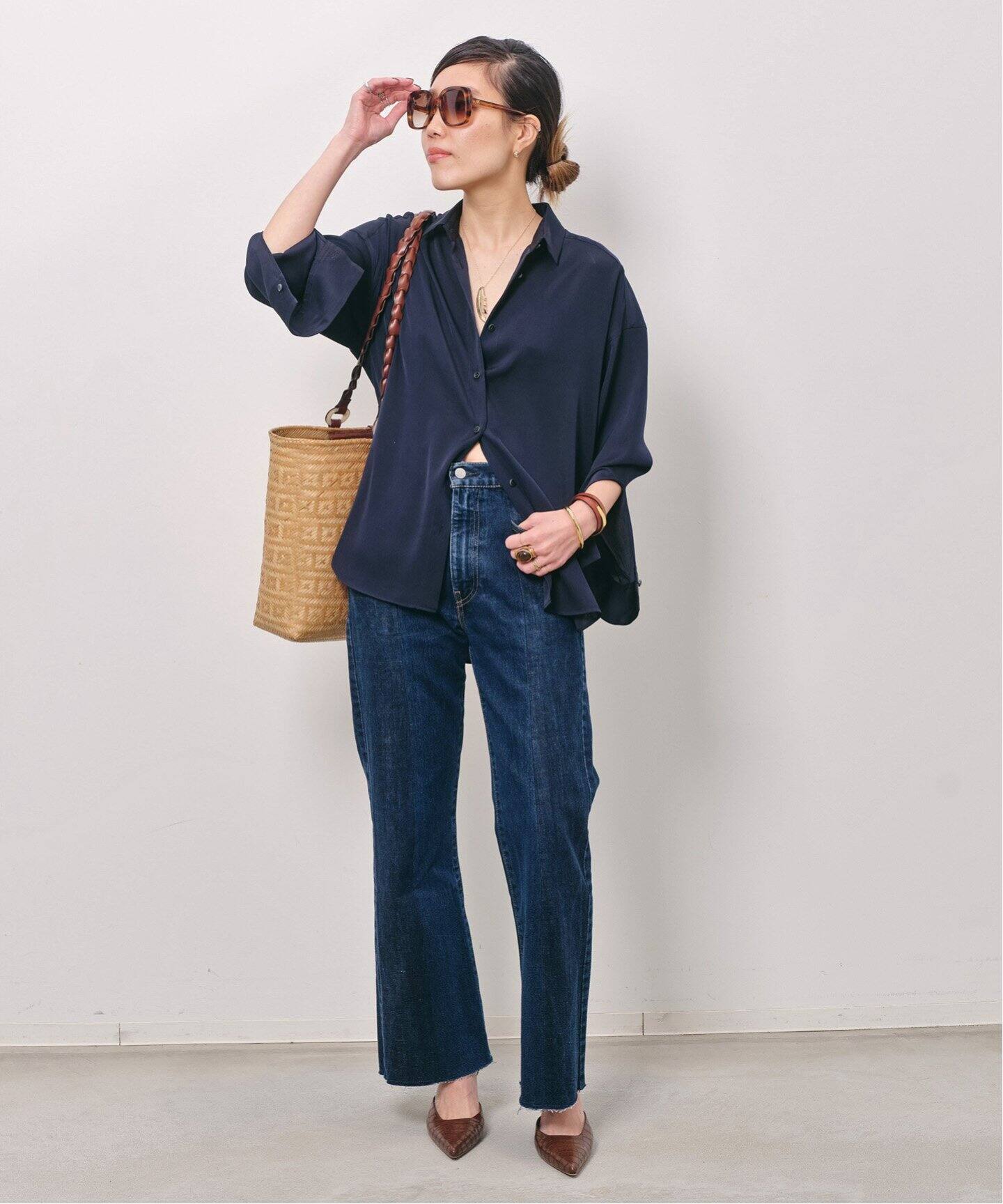 Washable Silk Shirt（シャツ／ブラウス）｜L