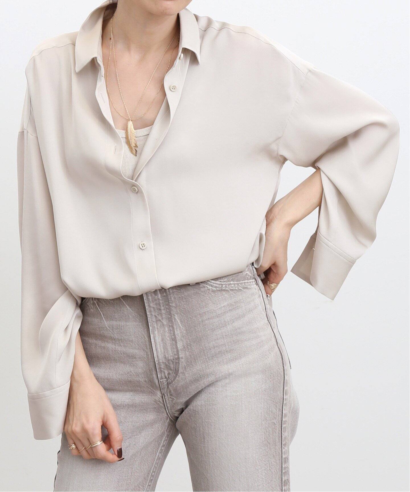 Washable Silk Shirt（シャツ／ブラウス）｜L
