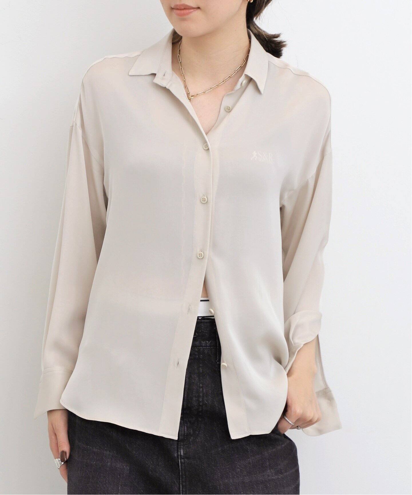Washable Silk Shirt（シャツ／ブラウス）｜L