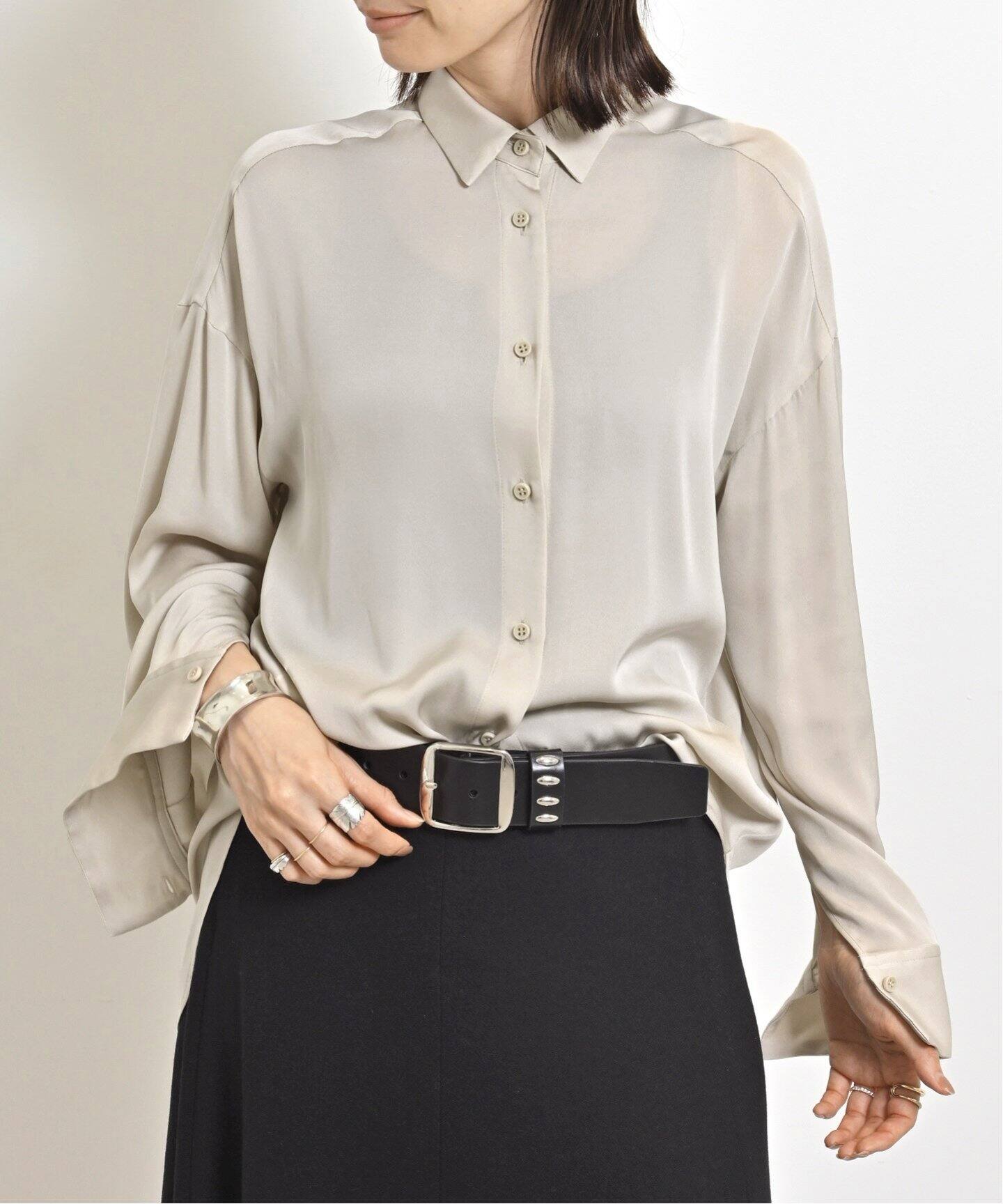 Washable Silk Shirt（シャツ／ブラウス）｜L