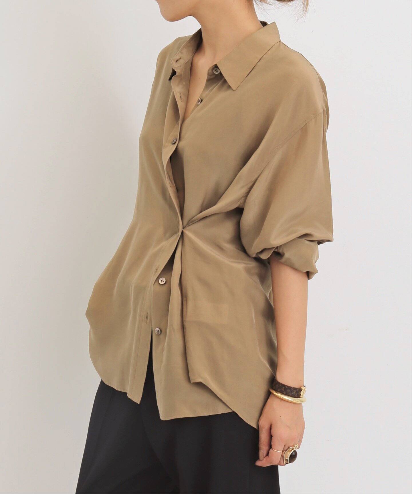 RAYON/SILK 2WAY SHIRTS（シャツ／ブラウス）｜L