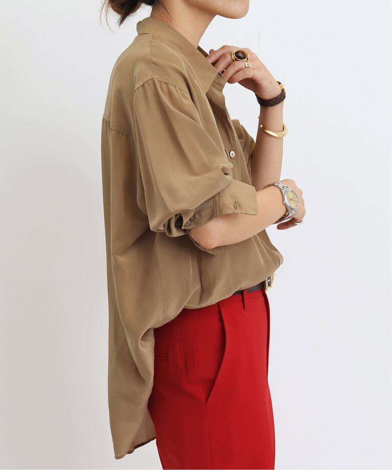 RAYON/SILK 2WAY SHIRTS（シャツ／ブラウス）｜L