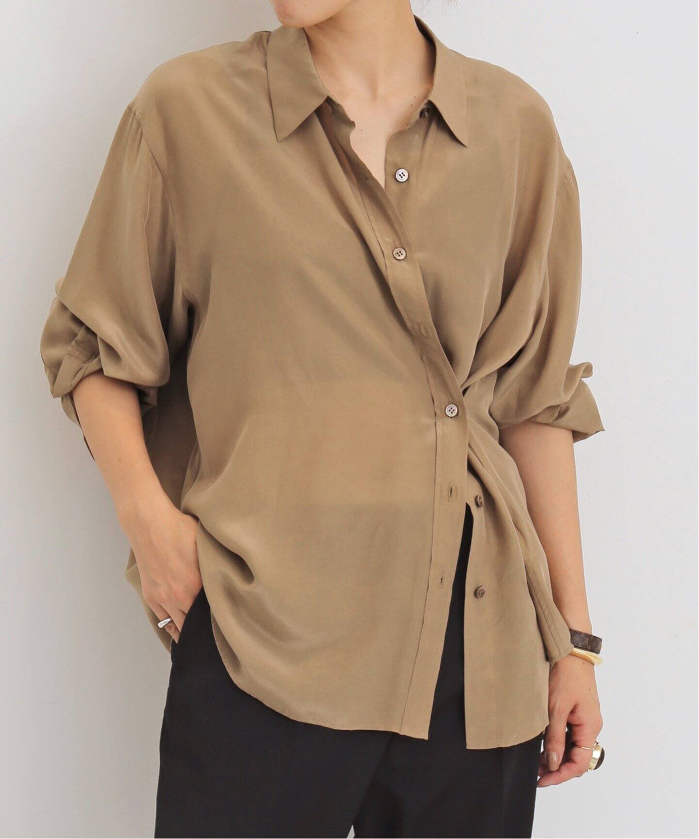 RAYON/SILK 2WAY SHIRTS（シャツ／ブラウス）｜L