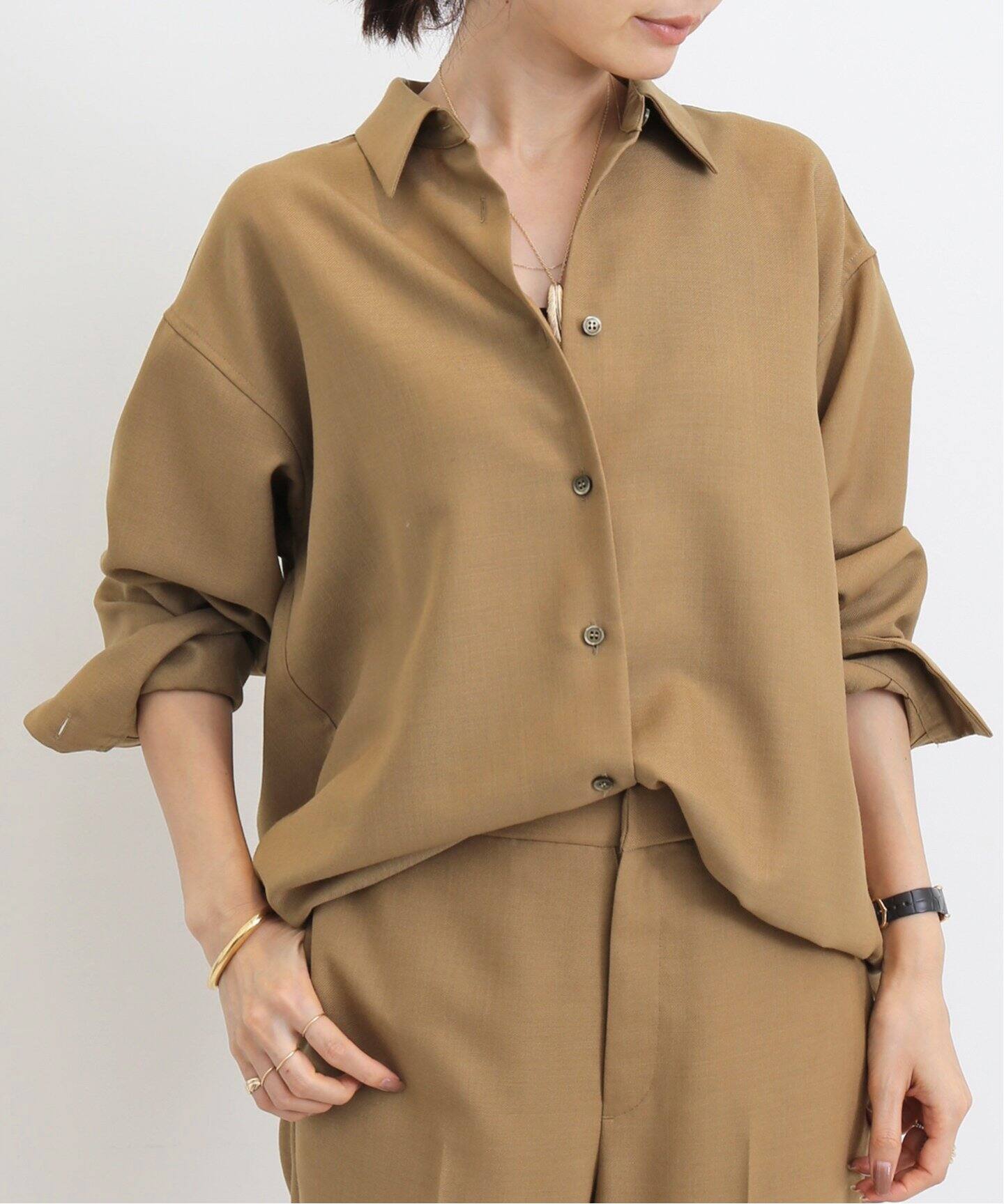 WOOL 2WAY SHIRT（シャツ／ブラウス）｜L 