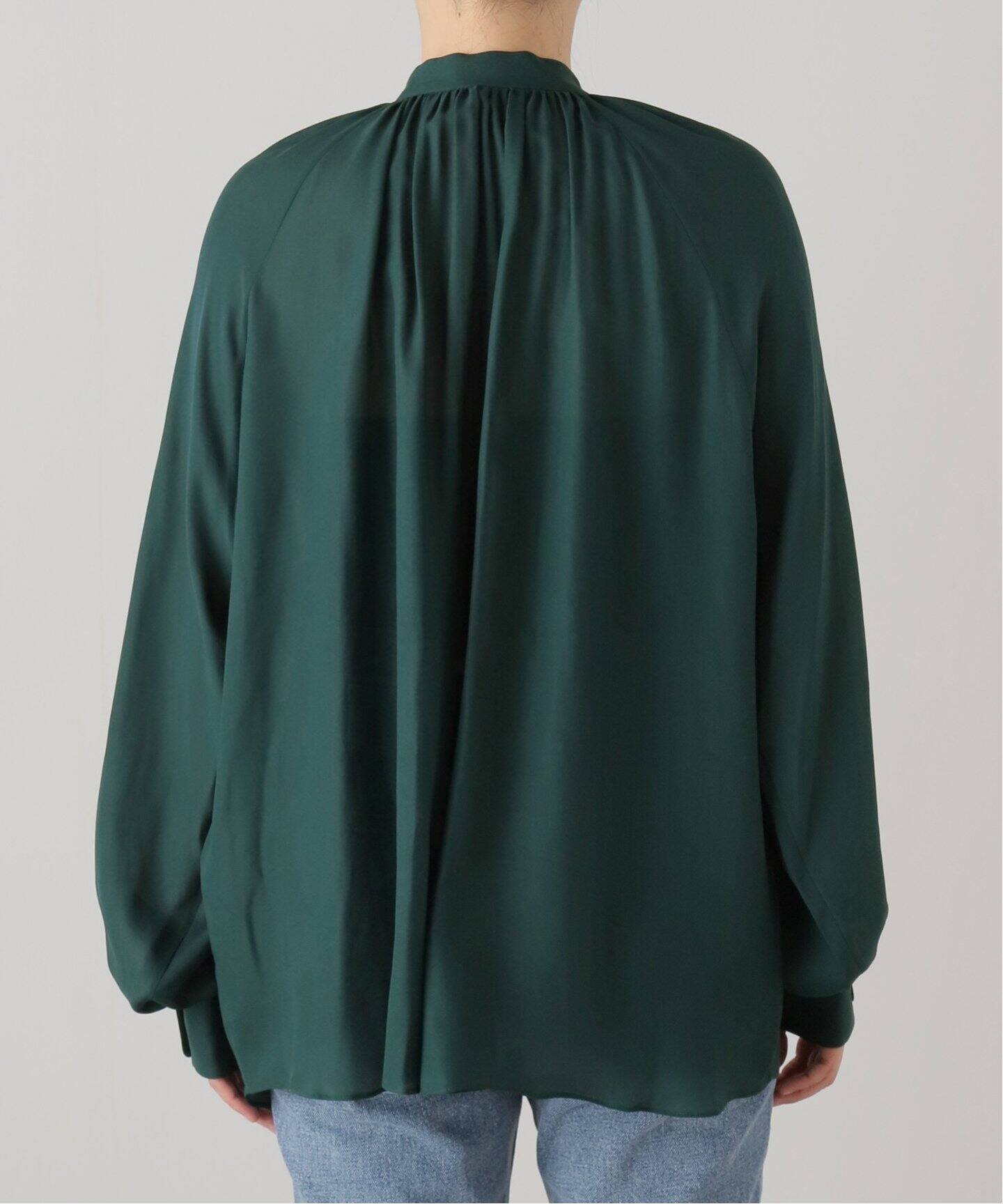 INDRESS/インドレス】 Satin draped blouse（シャツ／ブラウス）｜L 