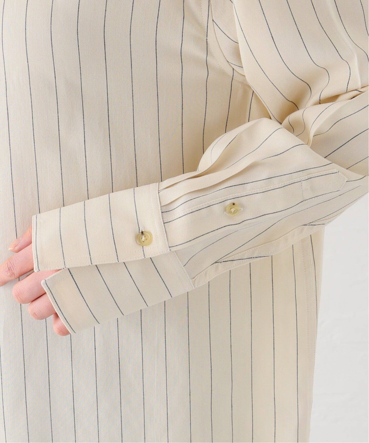 TOTEME/トーテム】 LOOSE PINSTRIPED SHIRT（シャツ／ブラウス）｜L 