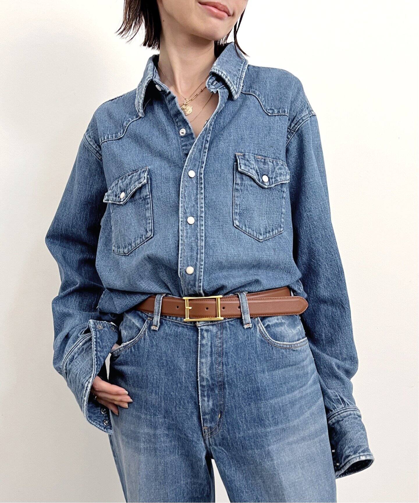 RED CARD/レッド カード】 Nelly Denim Shirts（シャツ／ブラウス）｜L 