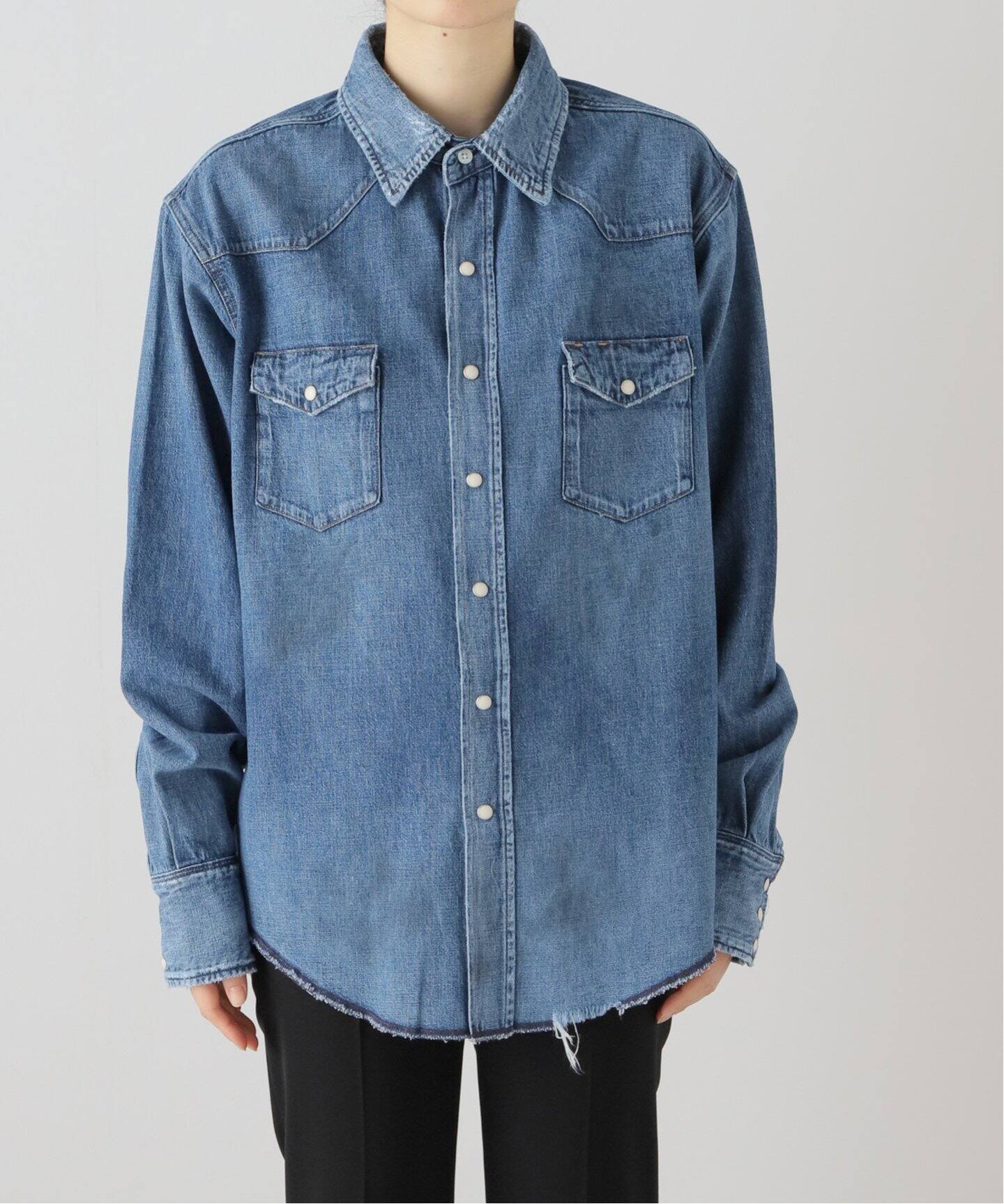 RED CARD/レッド カード】 Nelly Denim Shirts（シャツ／ブラウス）｜L 