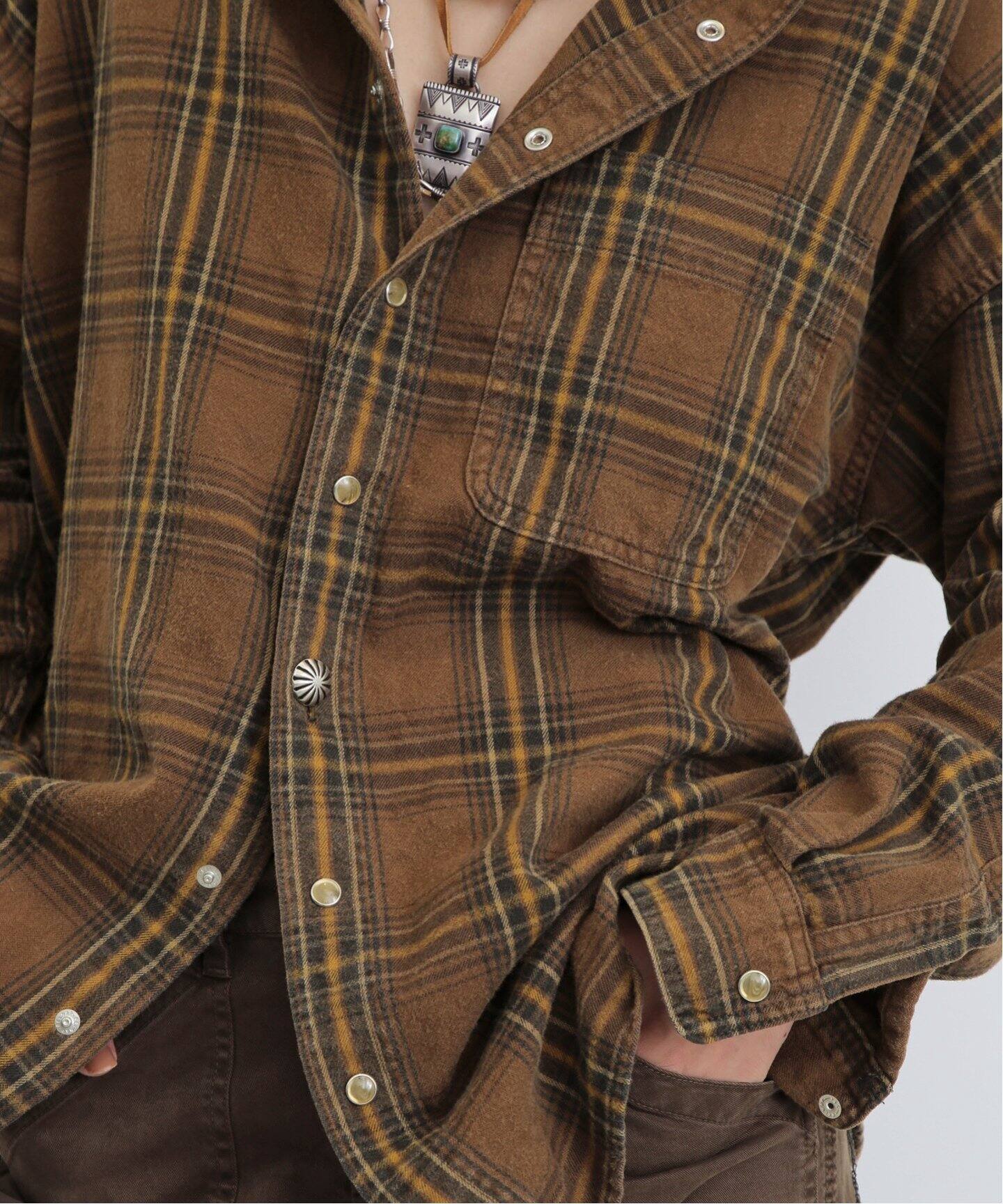 REMI RELIEF/レミ レリーフ】 CHECK SHIRT（シャツ／ブラウス）｜L 